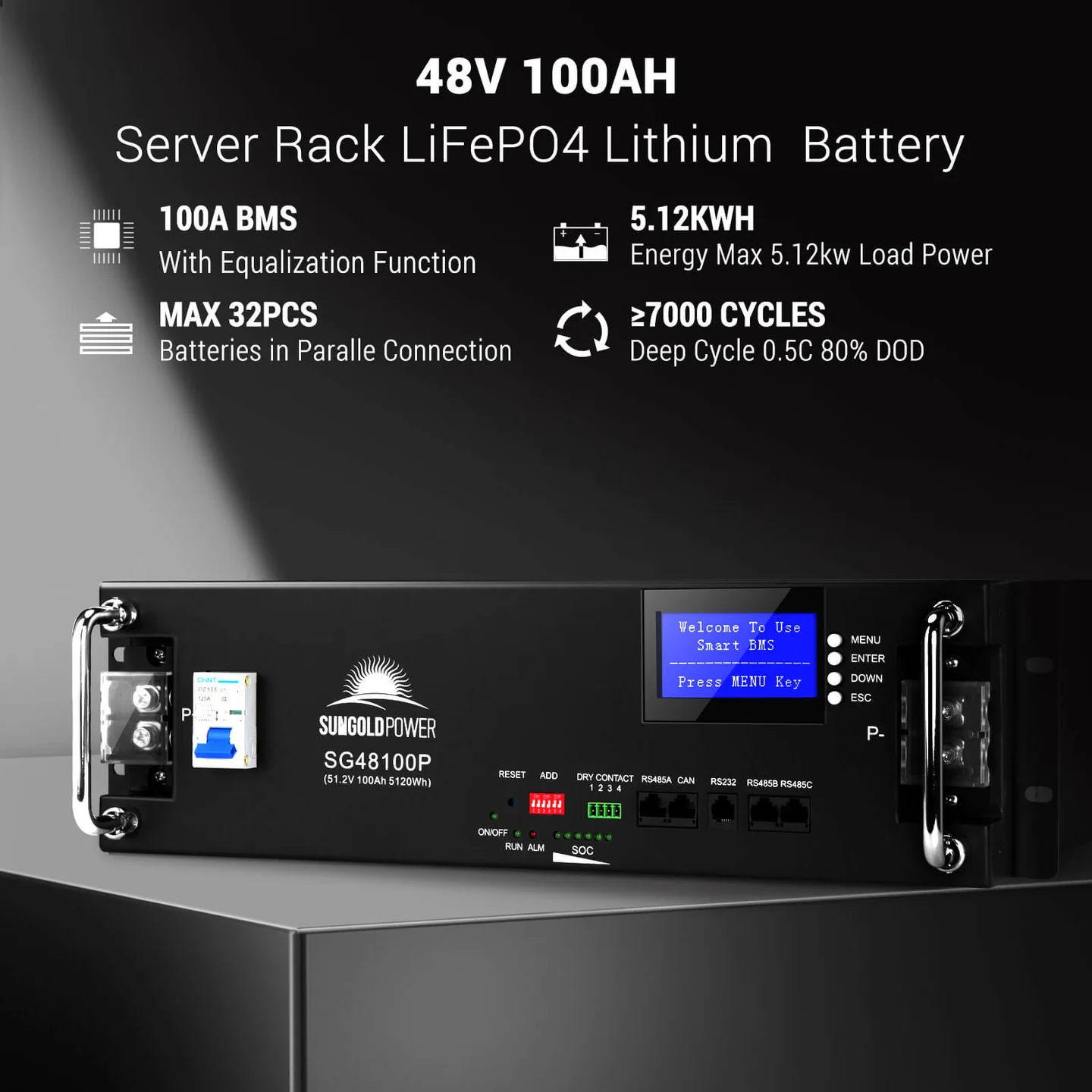 SunGoldPower 18K20E Off Grid Solar Kit - 18000W 48VDC 120V/240V with 20.48kWh LiFePO4 Battery & 18x 415W Solar Panels | Perfect for Home Backup Power, RV Living & Remote Cabins
