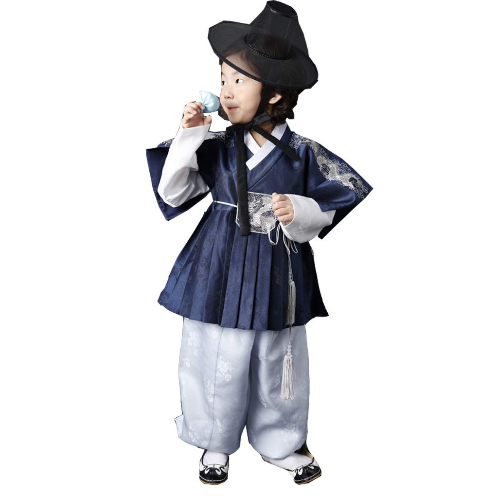 Korean Hanbok Traditional Outfit for Boys - Top, Vest & Pants Set | Birthday, New Year & Thanksgiving Festival Costume | Baby Boy's Korean Cultural Clothing CB1907 | Perfect for Cultural Events, Photo Shoots & Holiday Celebrations