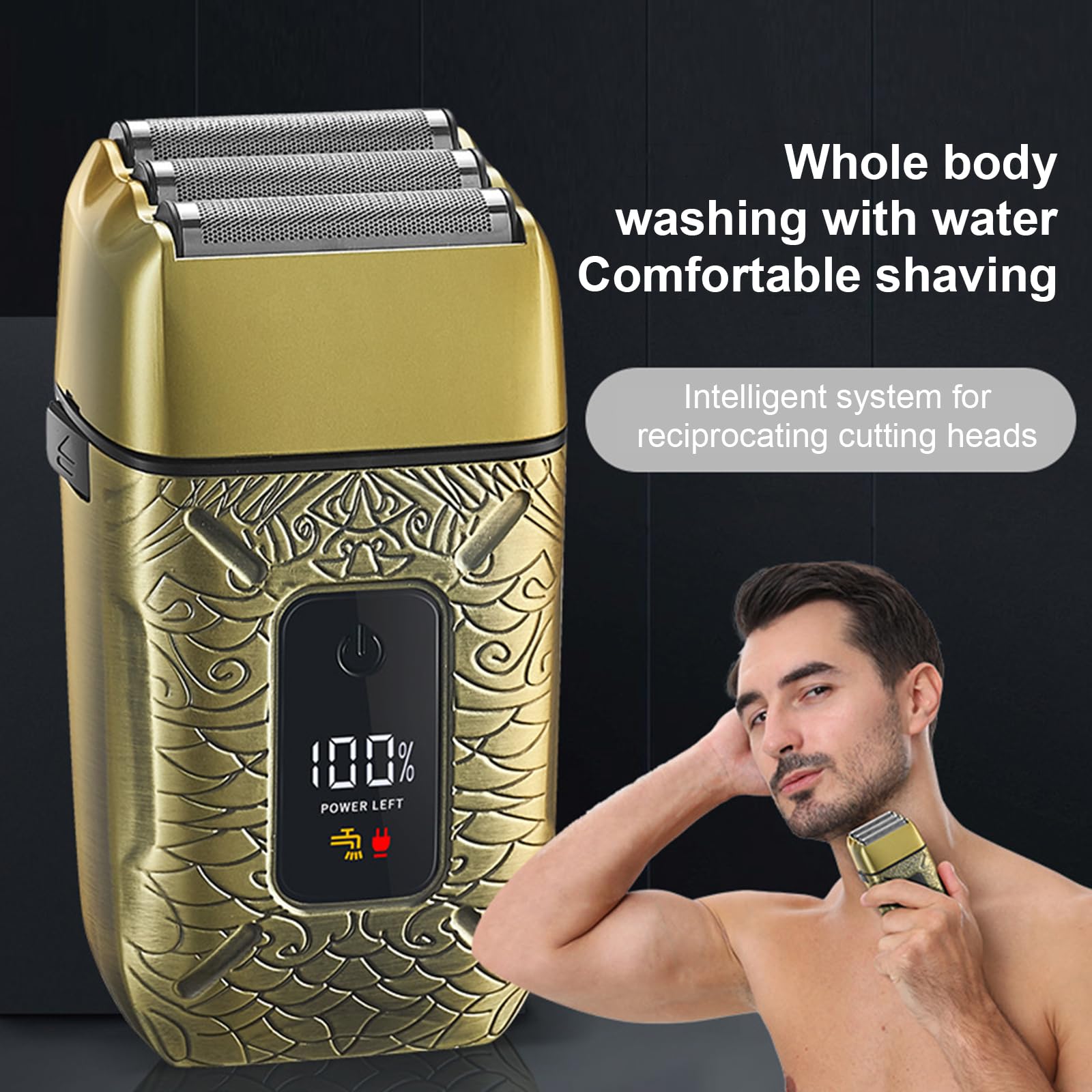 Men's Beard Trimmer - IPX6 Electric 3 Blade for Wet & Dry Shaving | Travel & Home Grooming