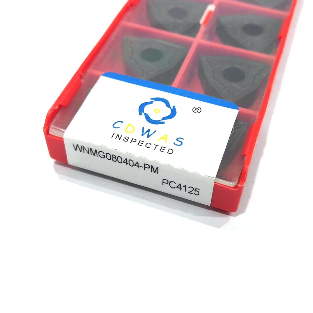 10Pcs Carbide Insert WNMG080404/08-PM PC4125 for External Metal Turning & Milling - High Precision Lathe Tools for Steel, Cast Iron & Alloy Machining - Ideal for CNC & Manual Lathe Operations