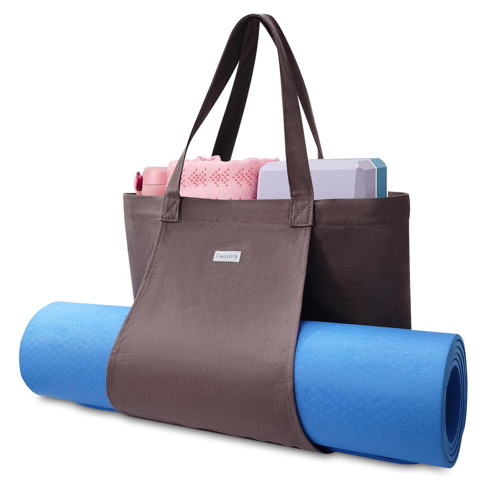 Premium Women's Yoga Mat Bag - Durable Canvas Tote for Yoga, Pilates & Workout - Fits All Essentials - Perfect for Gym, Travel, Office & Beach Use