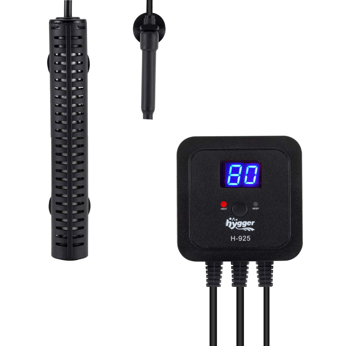 Hygger 200W/300W/500W Aquarium Heater with Digital Temperature Controller - Submersible Fish Tank Heater for Saltwater & Freshwater - Perfect for 15-120 Gallon Tanks (200W) | Ideal for Reef Tanks, Tropical Fish & Marine Aquariums