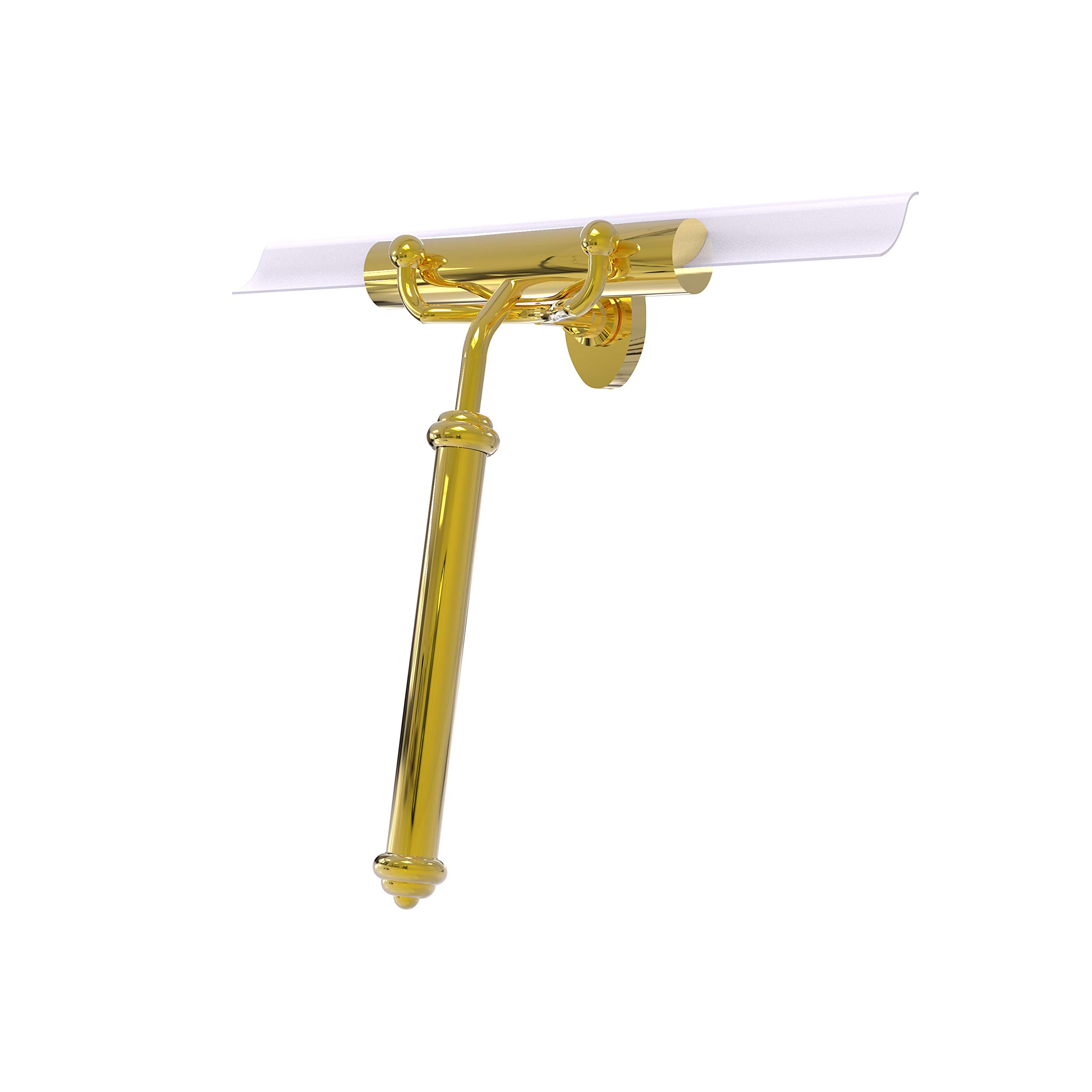 Allied Brass SQ-20-PB Polished Brass Shower Squeegee with Smooth Handle - Perfect for Bathroom, Glass Door & Tile Cleaning After Shower