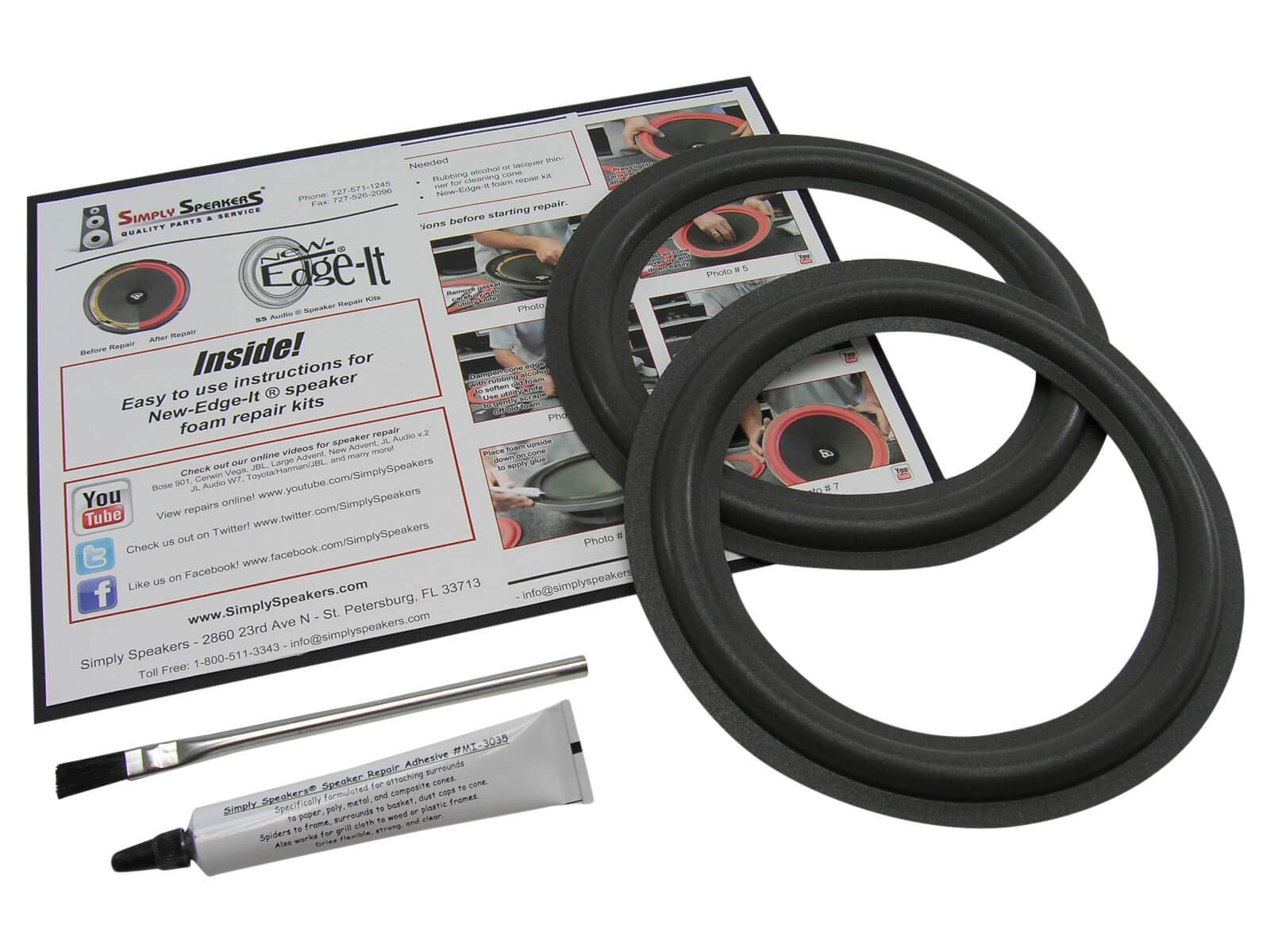 McIntosh 8 Inch Foam Speaker Repair Kit FSK-8 (Pair) - High-Quality Speaker Restoration for Home Audio and Studio Systems