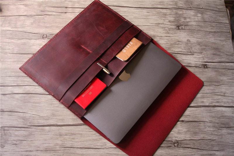 Custom Leather MacBook Pro 15 Inch Case Cover - Premium Protection with Personalized Name Engraving | Perfect for Work, Travel & Everyday Use