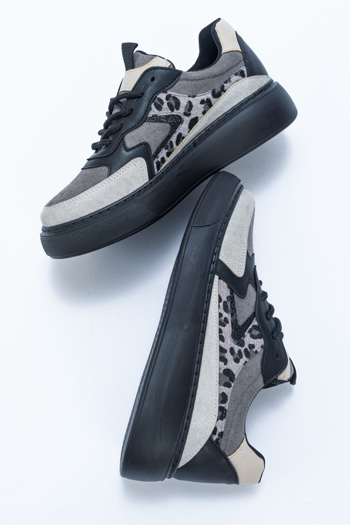 Ida Dark Grey Platform Sneakers for Women - Chunky Comfortable Casual Shoes | Perfect for Streetwear, Daily Wear & Fashion Outfits