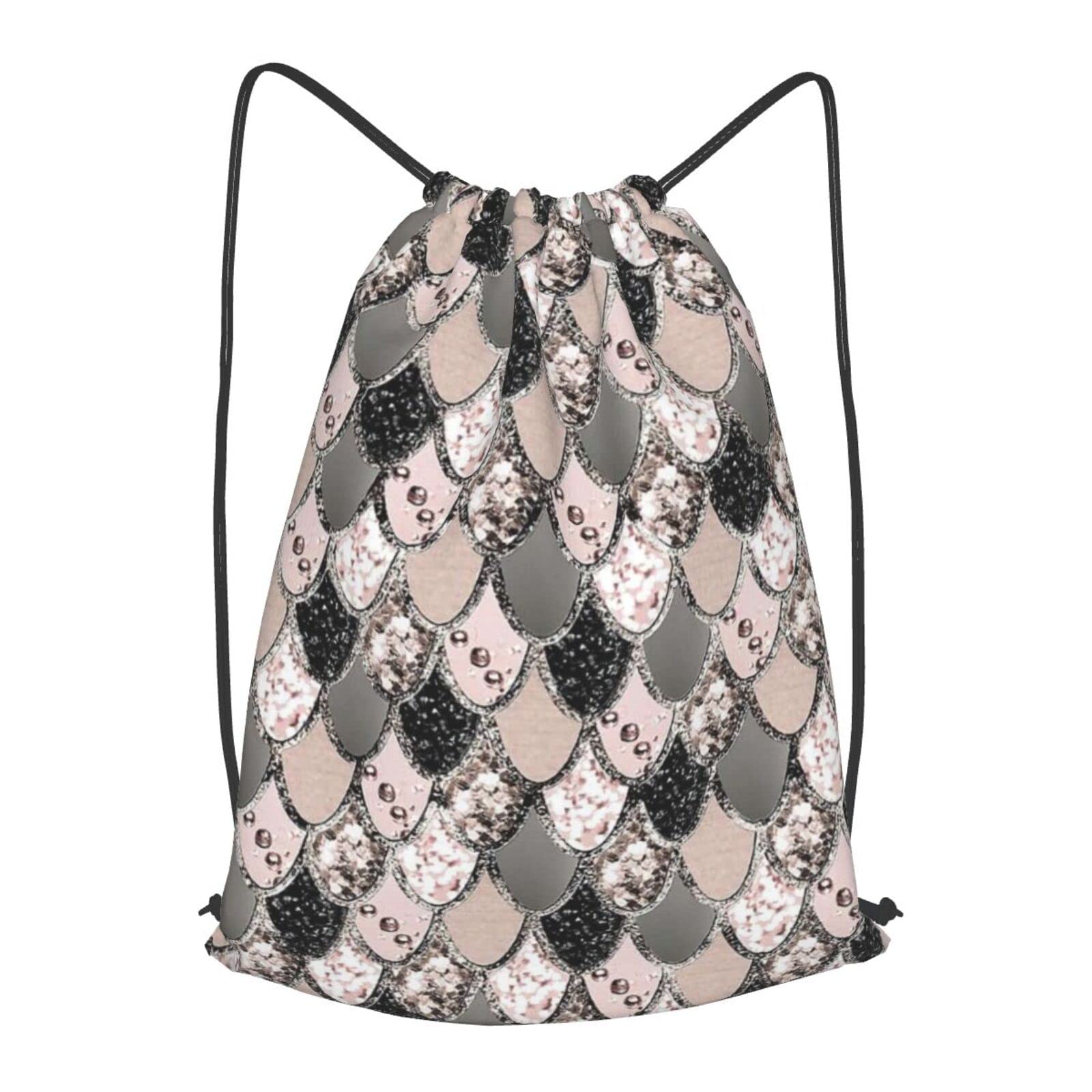 Mermaid Scales Drawstring Backpack - Lightweight Gym Sackpack for Women, Men & Kids - Perfect for Yoga, Sports, Travel & School Activities