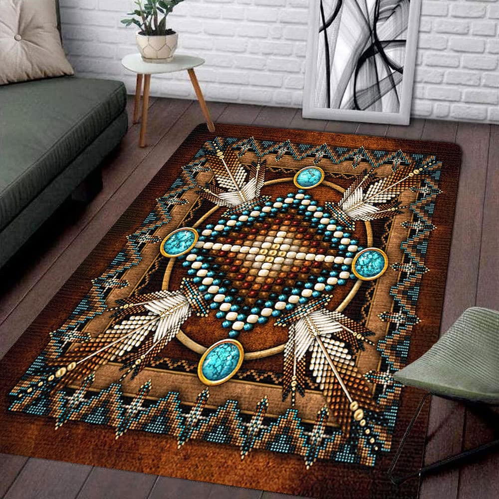 Authentic Native American Southwest Area Rug - Handwoven Southwestern Indian Design Non-Slip Runner Rug for Bathroom, Living Room, Bedroom & Entryway | Perfect for Southwestern Home Decor, Bohemian Style Interiors & Cultural Themed Spaces