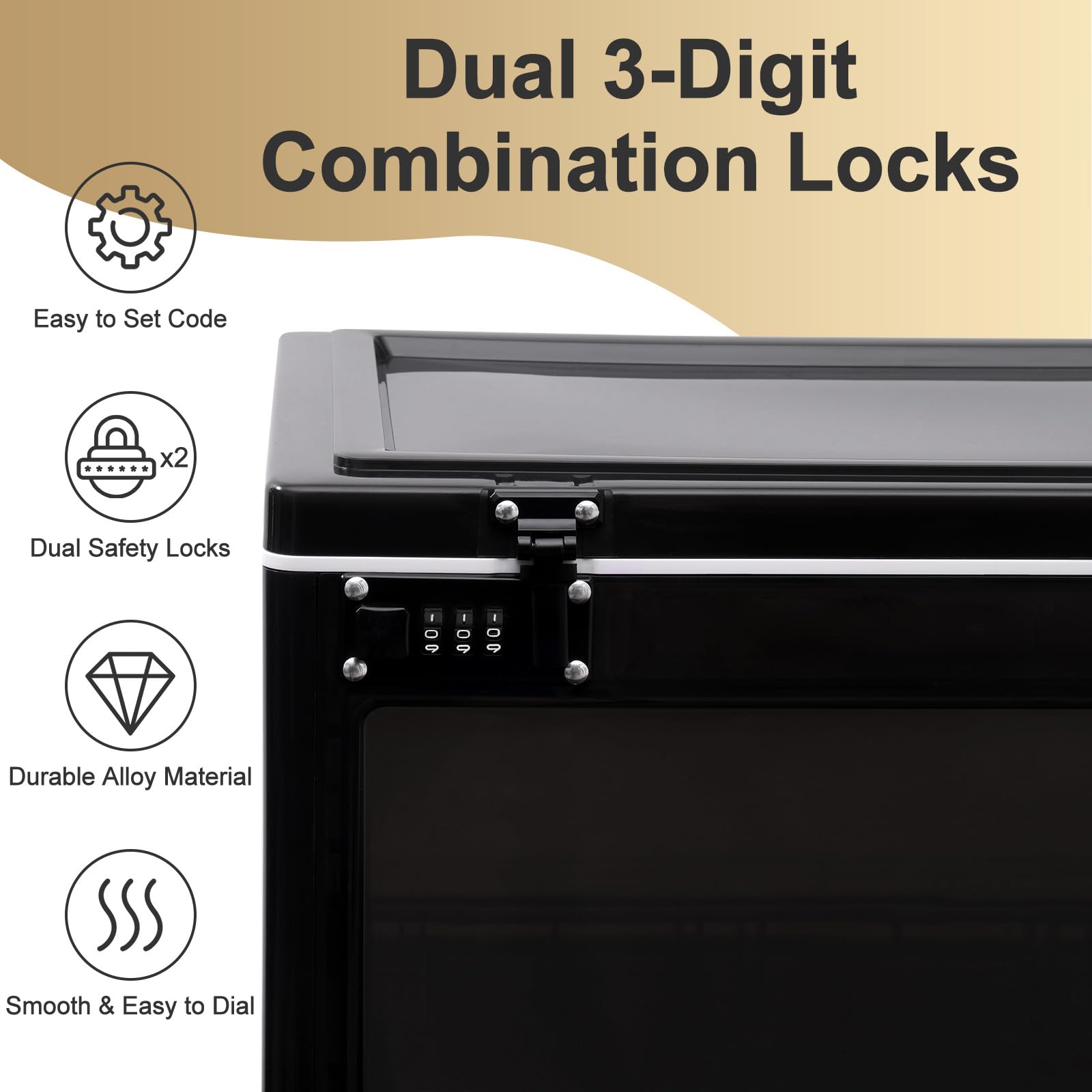 Secure Lock Box for Office & Home - Combination Storage for Valuables & Snacks