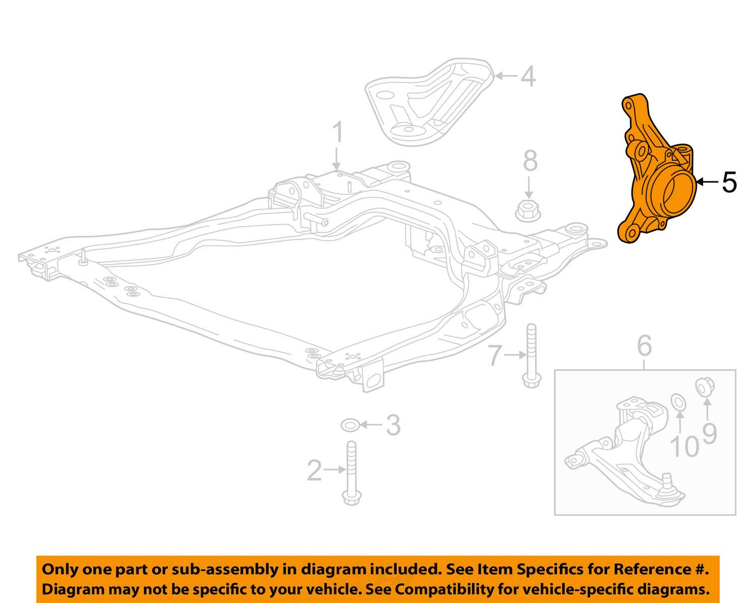Chevrolet GM OEM 14-16 Spark EV Front Suspension Knuckle Left 95048310 - Replacement Part for Smooth Ride & Handling - Perfect for City Commuting & Electric Vehicle Maintenance