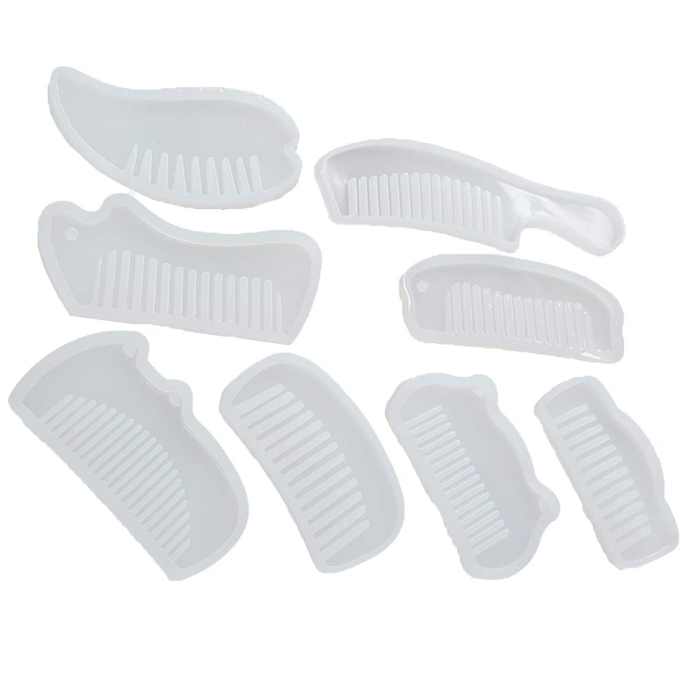 SUPVOX 8pcs Silicone Comb Molds for Resin Epoxy Casting - DIY Hair Comb Making Kit for Crafting, Jewelry Making, and Unique Gift Creation (Perfect for Home Decor & Handmade Accessories)