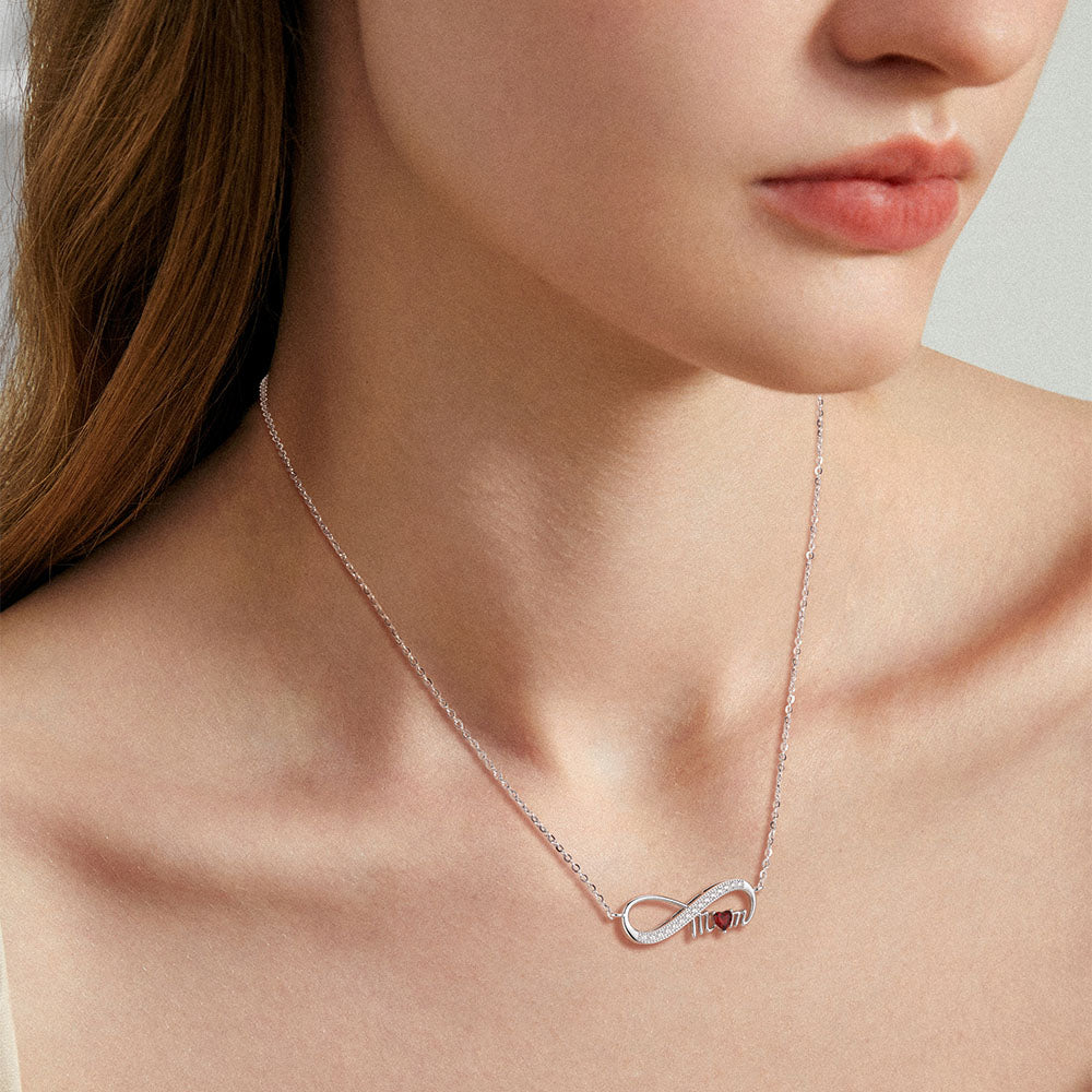Mom's Heart Shaped Birthstone Necklace - Personalized Gift for Mother's Day, Birthday & Anniversary | Perfect for Everyday Wear & Special Occasions