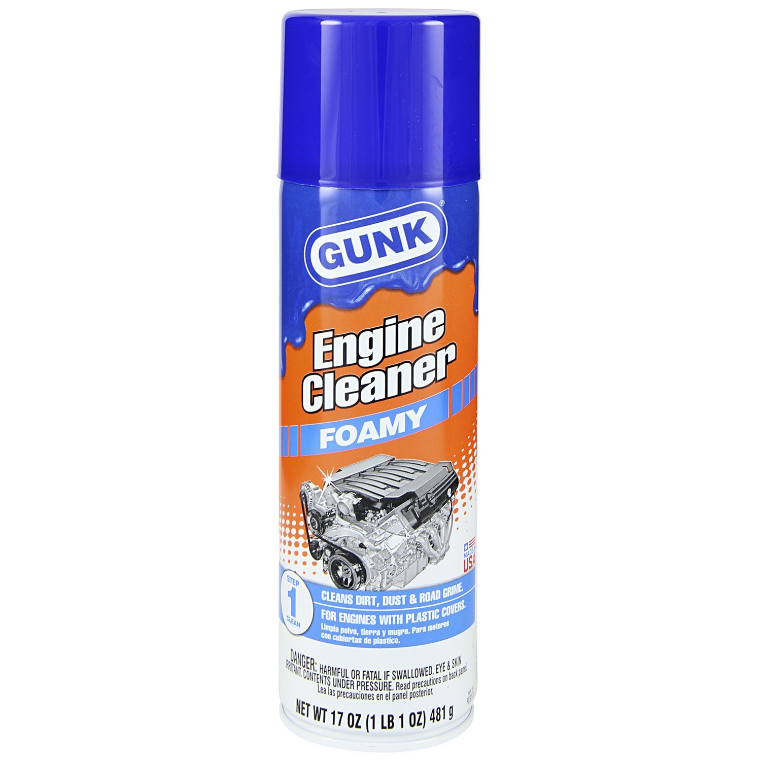 Gunk FEB1CA-12PK Engine Brite Foaming Engine Cleaner - 17 oz (12-Pack) | Heavy-Duty Degreaser for Cars, Trucks & Motorcycles | Removes Oil, Grease & Dirt | Ideal for Auto Shops & DIY Garage Cleaning