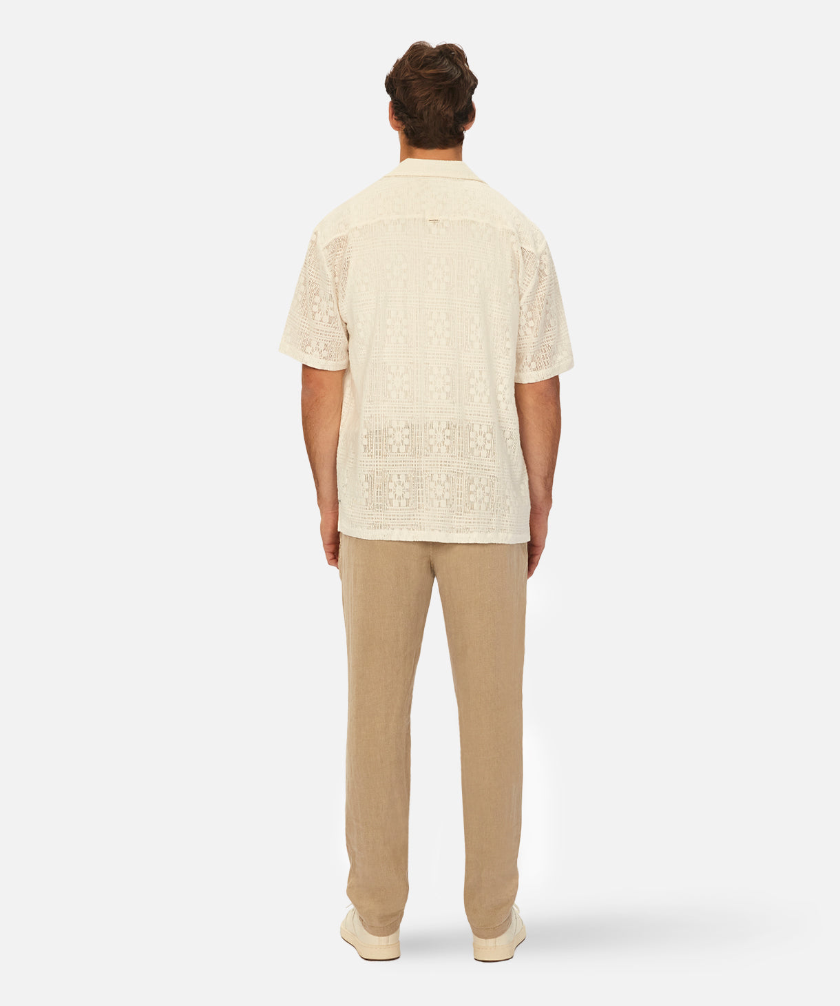 Premium Macedo Short Sleeve Shirt for Men - Soft Cotton Crew Neck T-Shirt in Cream - Perfect for Casual Wear, Summer Outfits & Everyday Comfort