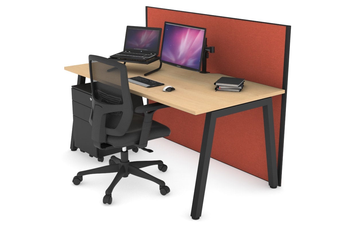 Horizon Quadro A Legs Office Desk - 1600L x 800W with Cable Management Scallop | Modern Workstation for Home Office, Study Room & Small Business Spaces