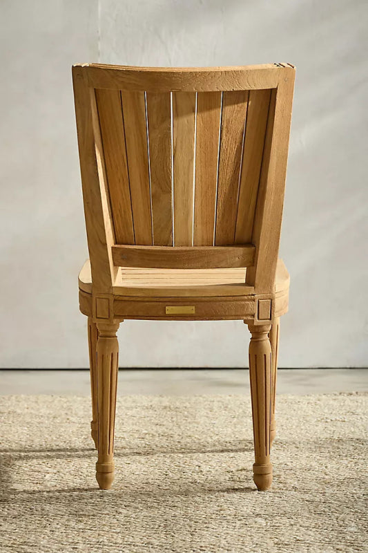 Hand Carved Wooden Garden Chair - Natural Finish, Rustic Outdoor Patio Furniture for Backyard, Porch, and Garden Decor