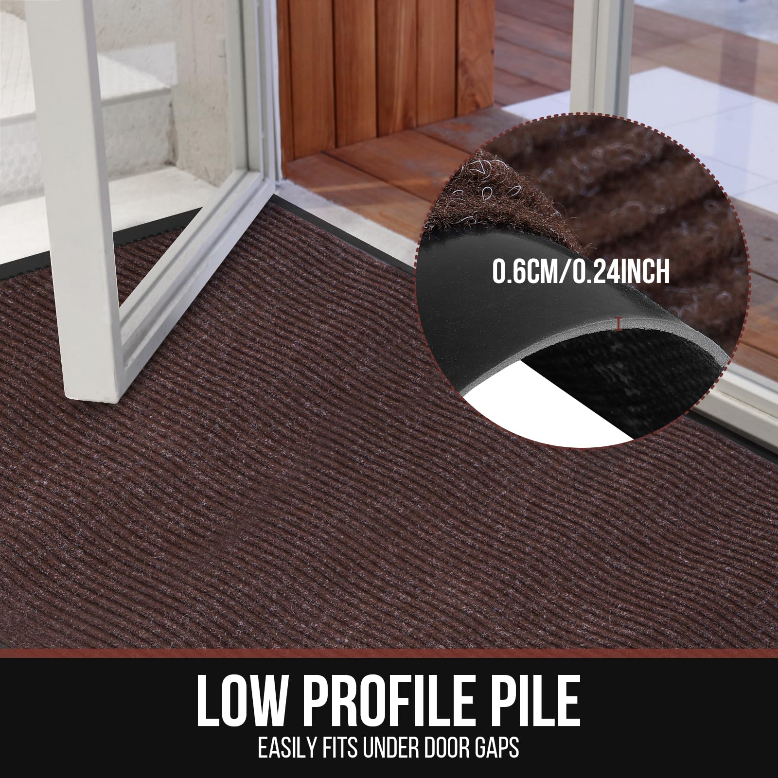 Jxgzyy Heavy-Duty Commercial Door Mat Runner Rug 3ft x 16.4ft - Non-Slip PVC Backing Outdoor Carpet with Double Stripes for High Traffic Areas - Perfect for Hallway, Entryway, Kitchen, Balcony, Garage & Business Entrances