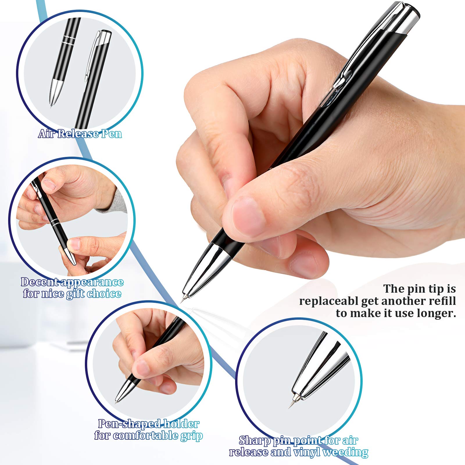 Premium 8-Piece Vinyl Weeding Tool Kit - Air Release Pen, Squeegee, Tweezers for Craft Vinyl Lettering & Cutting | Perfect for DIY Projects, Sign Making & Vinyl Decal Application