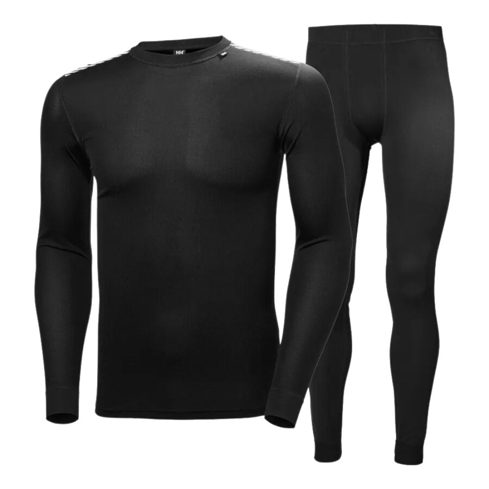 Helly Hansen LIFA Active Comfort Lightweight Ski Thermal Set for Men & Women - Moisture-Wicking Base Layer for Skiing, Snowboarding & Winter Sports (Black) - Stay Warm & Dry in Cold Weather