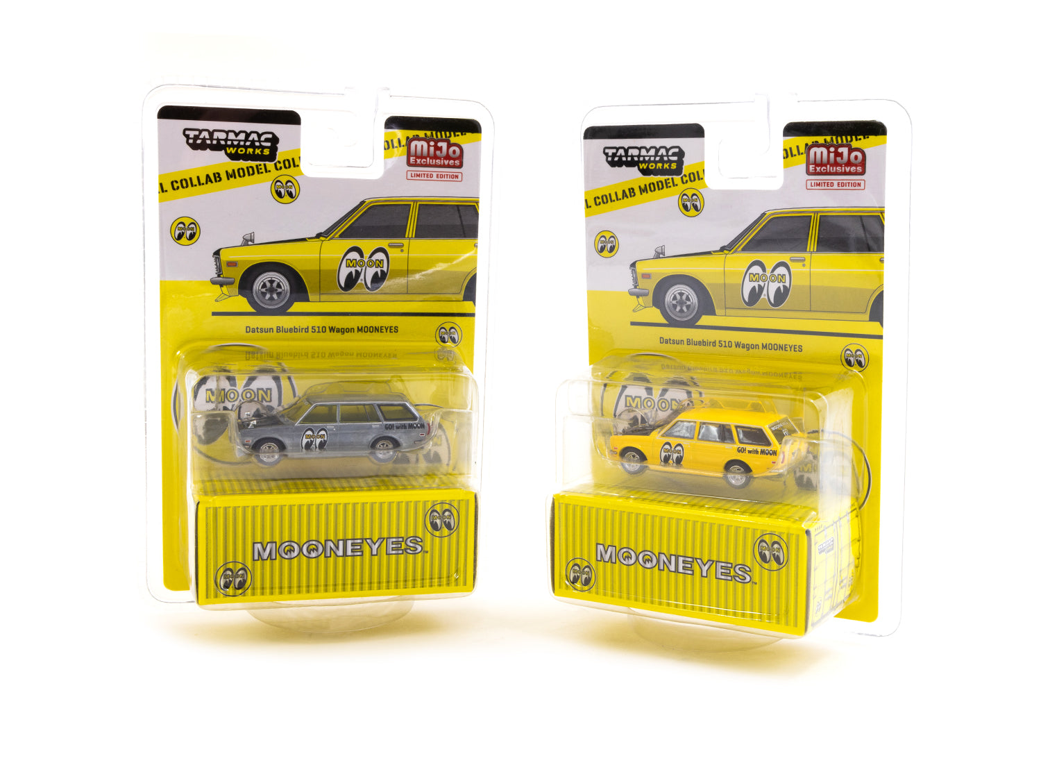 Tarmac Works 1/64 Scale Datsun Bluebird 510 Wagon MOONEYES MIJO Special Edition Diecast Model Car - Perfect for Collectors & Display | GLOBAL64