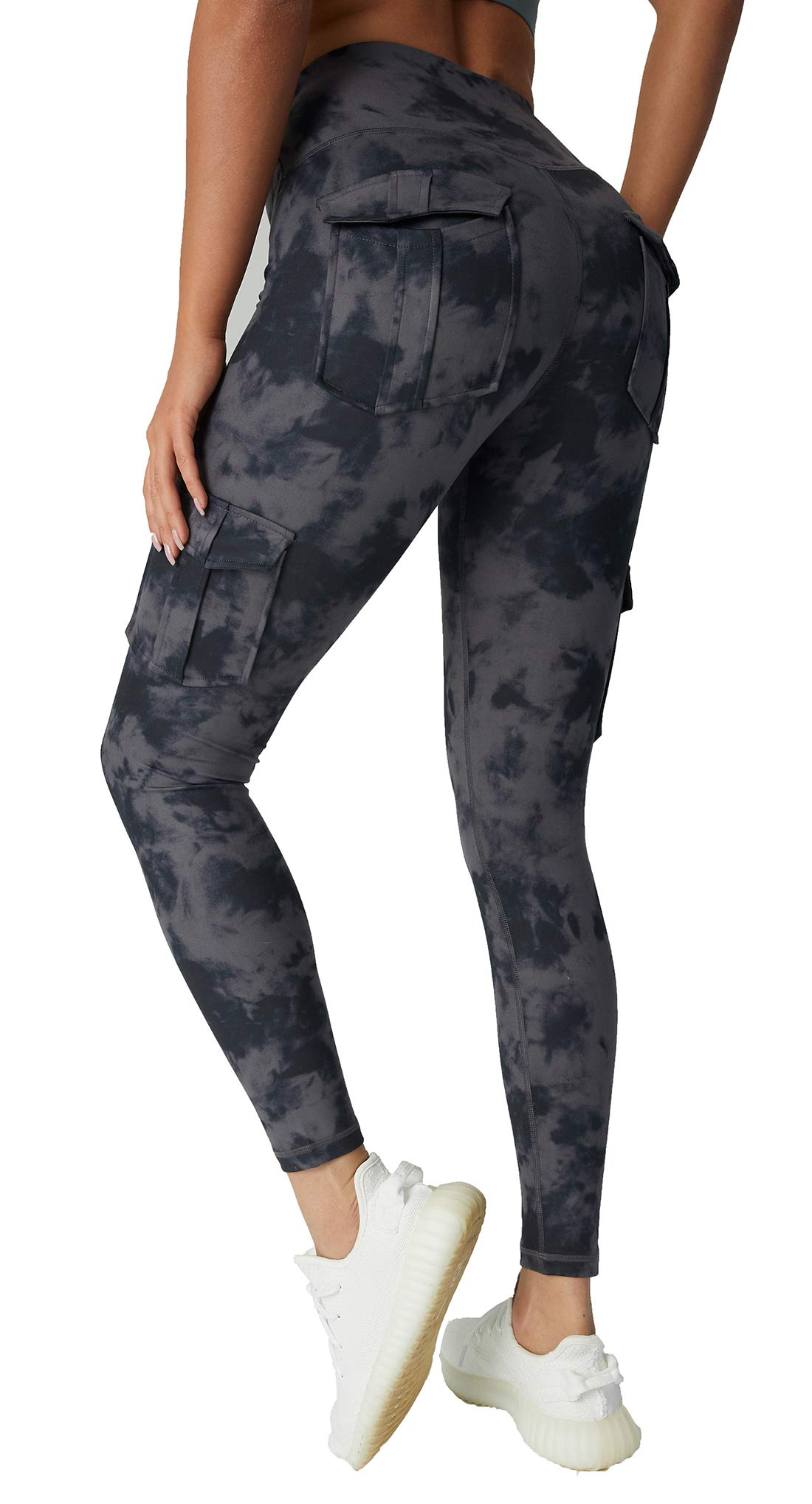 JEGGE High Waist Yoga Pants with 4 Pockets - Tummy Control Workout Running Leggings, 4-Way Stretch Cargo Pocket Activewear for Women | Perfect for Yoga, Gym, Running & Everyday Wear