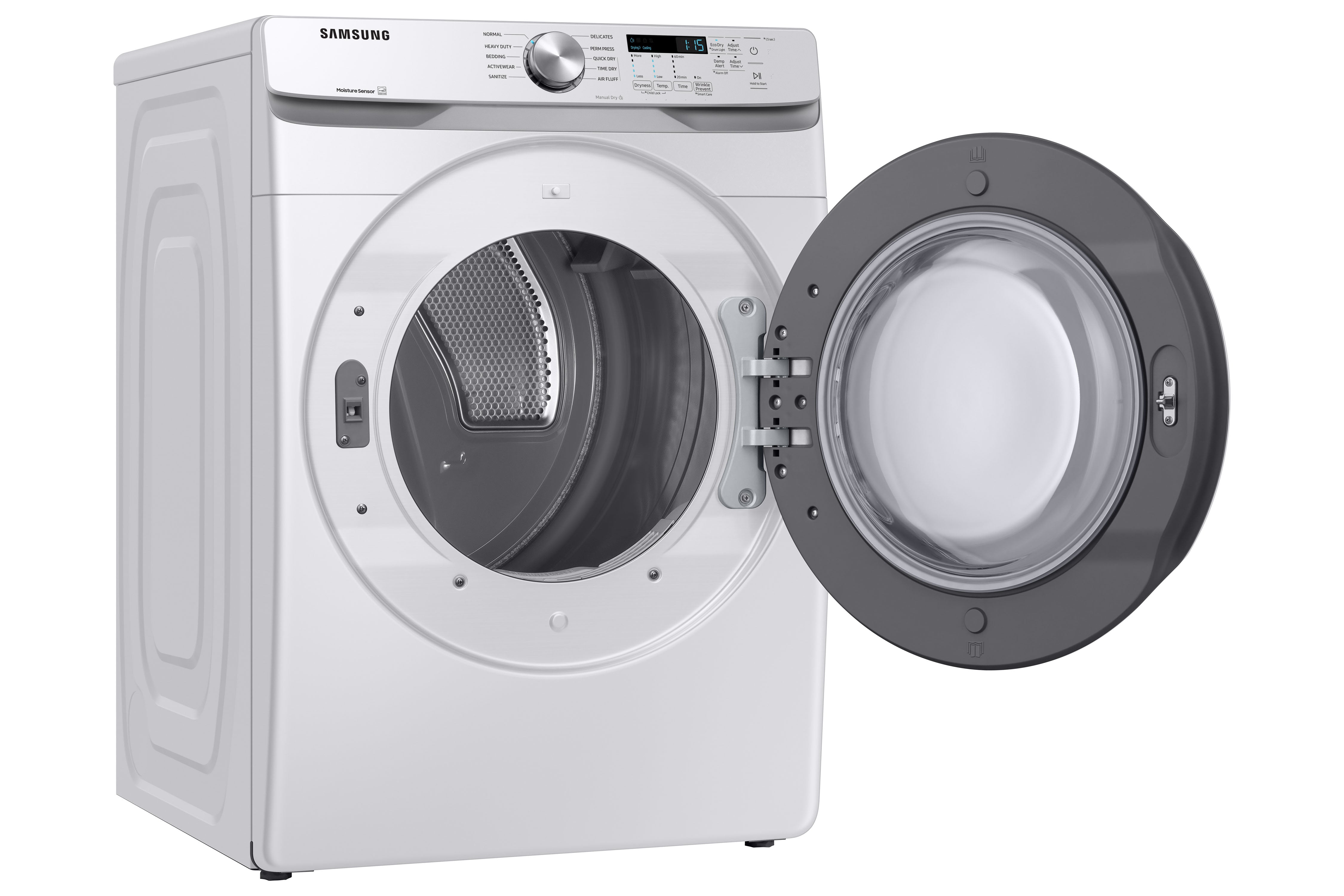 Samsung 7.5 Cu.Ft White Front Load Electric Dryer with Shallow Depth - DVE45T6005W/AC | Perfect for Small Laundry Rooms & Apartments | Energy Efficient Clothes Dryer for Home Use
