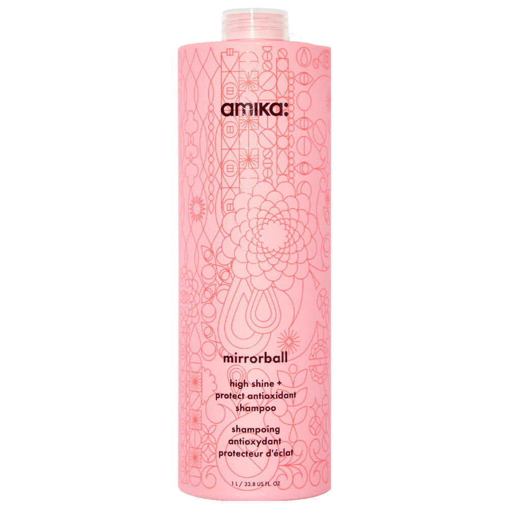 Amika Mirrorball High Shine + Protect Antioxidant Shampoo - Volumizing & Color Safe for All Hair Types - Perfect for Daily Use & Salon-Quality Shine at Home