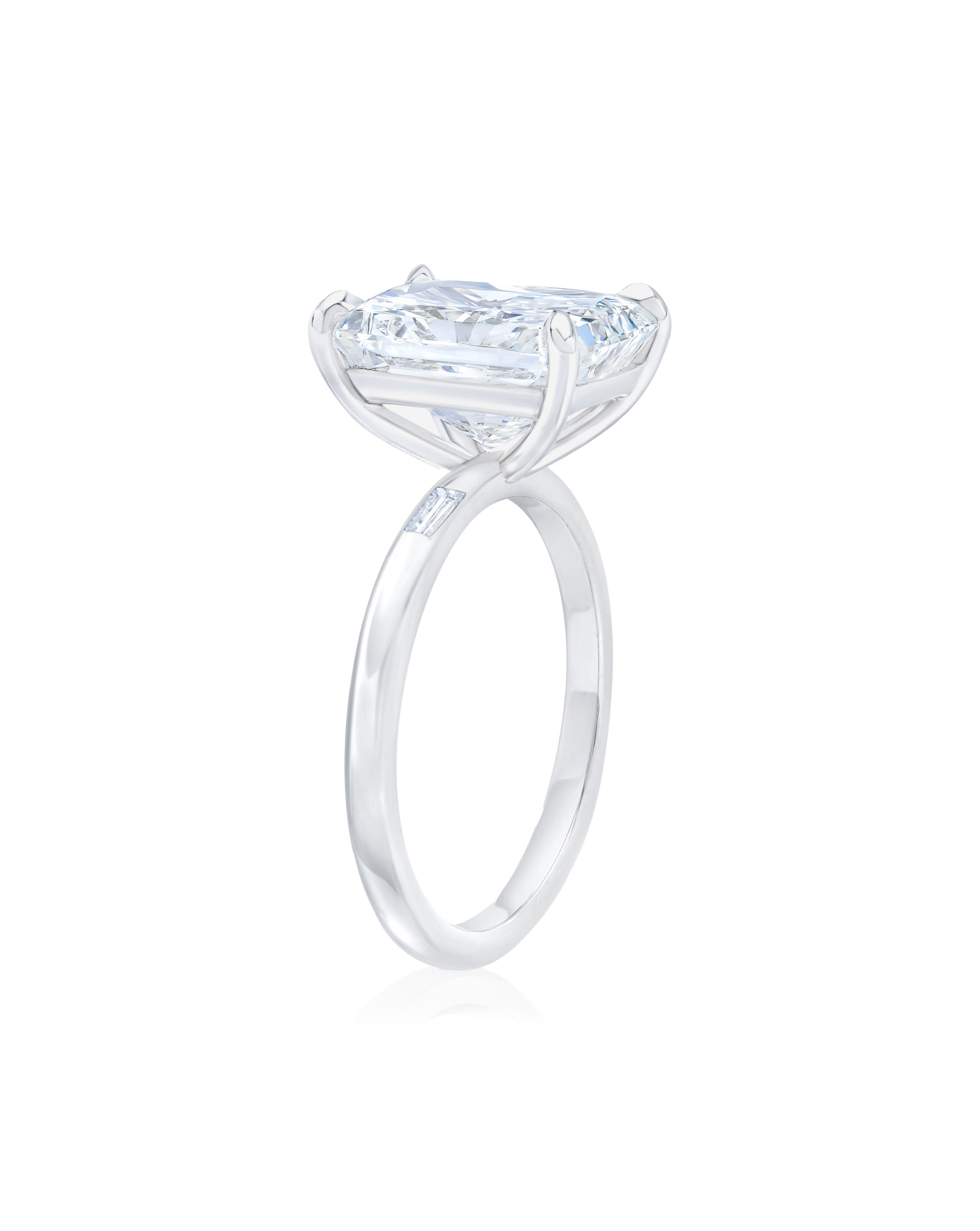 Elegant Cloud Inlay Baguette Ring - Perfect for Weddings, Anniversaries & Special Occasions