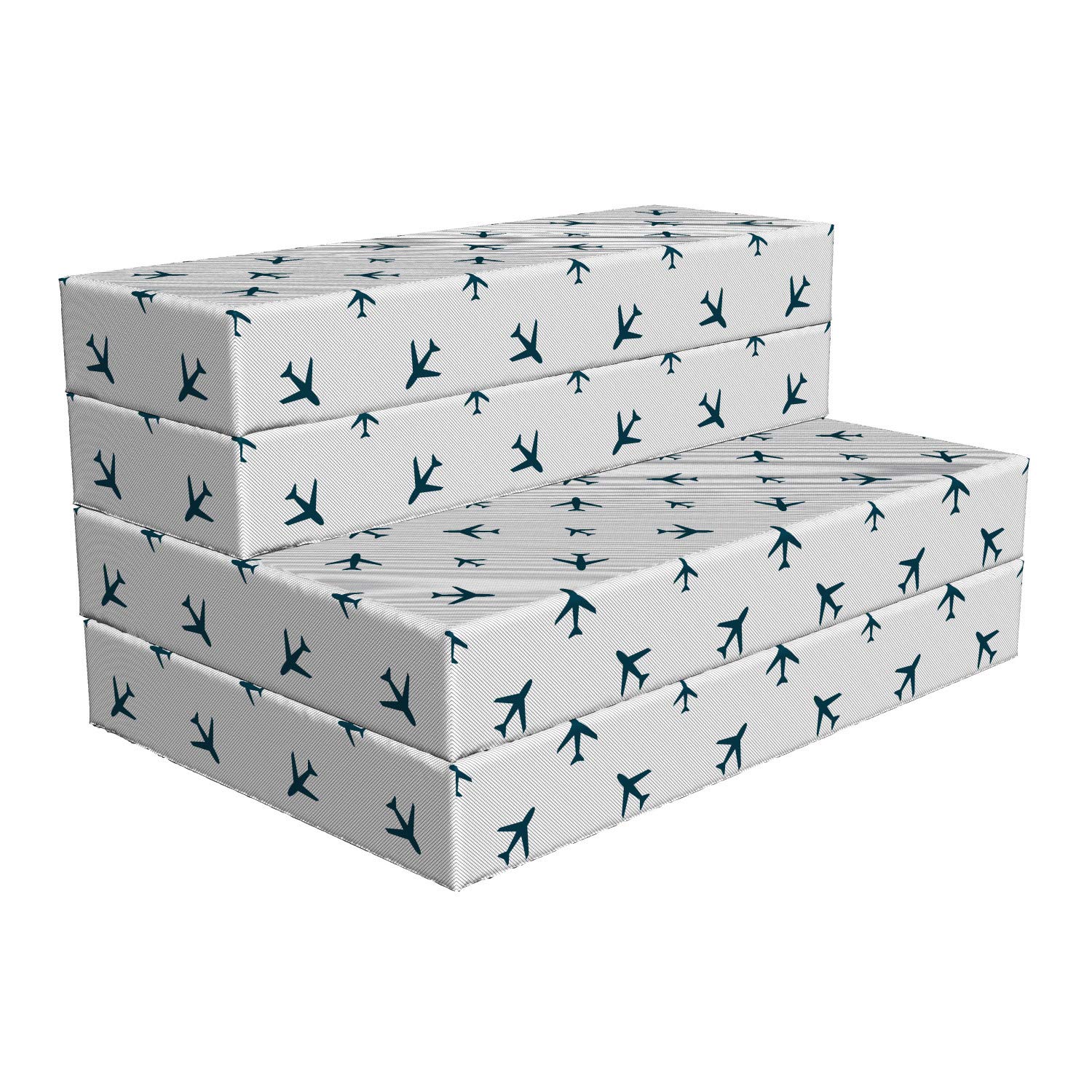 Ambesonne Airplane Foldable Mattress - Portable Travel Mattress with Striped Design for Camping, Road Trips & Airplane Sleeping Accessories