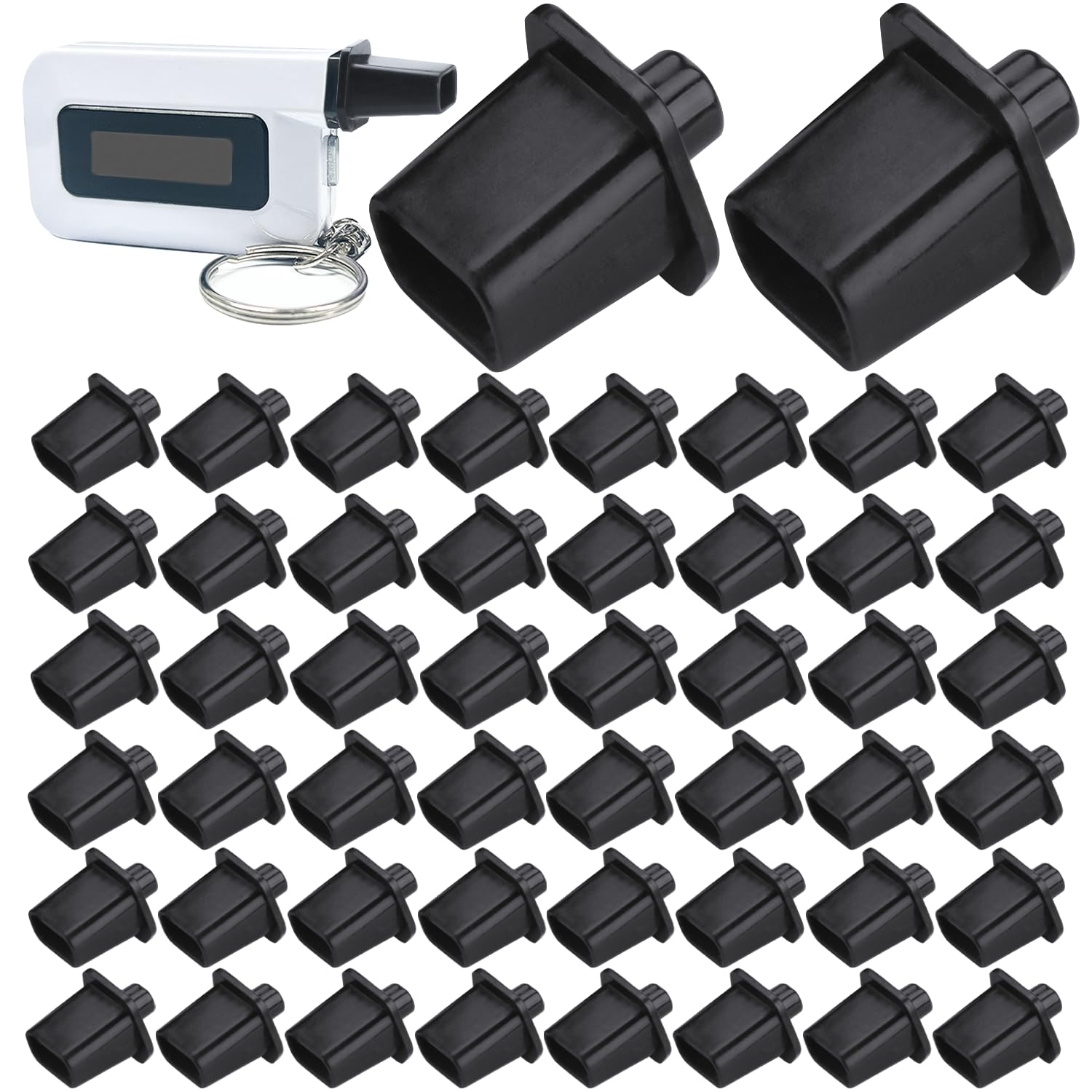 50 Pack Disposable Breathalyzer Mouthpieces for C6 & C8 Keychain Breath Alcohol Testers - Hygienic Replacement Filters for Personal & Professional Use (Alcohol Tester Device Not Included) - Perfect for Bars, Parties, Workplace Safety and Personal Alcohol Monitoring