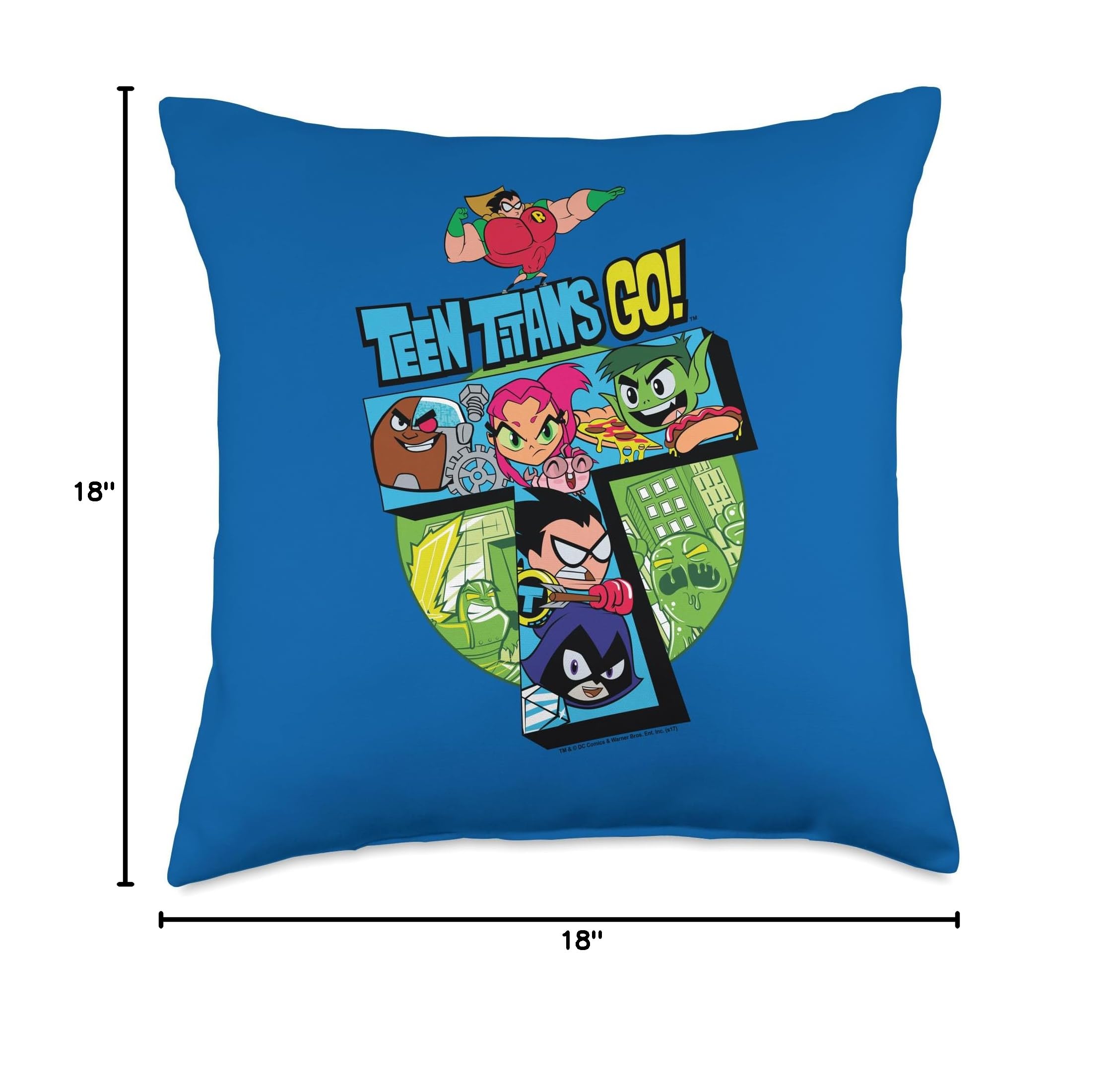 Teen Titans Go! Throw Pillow - Soft & Comfortable Cartoon Cushion for Kids & Teens - Perfect for Bedroom, Living Room, or Dorm Decor