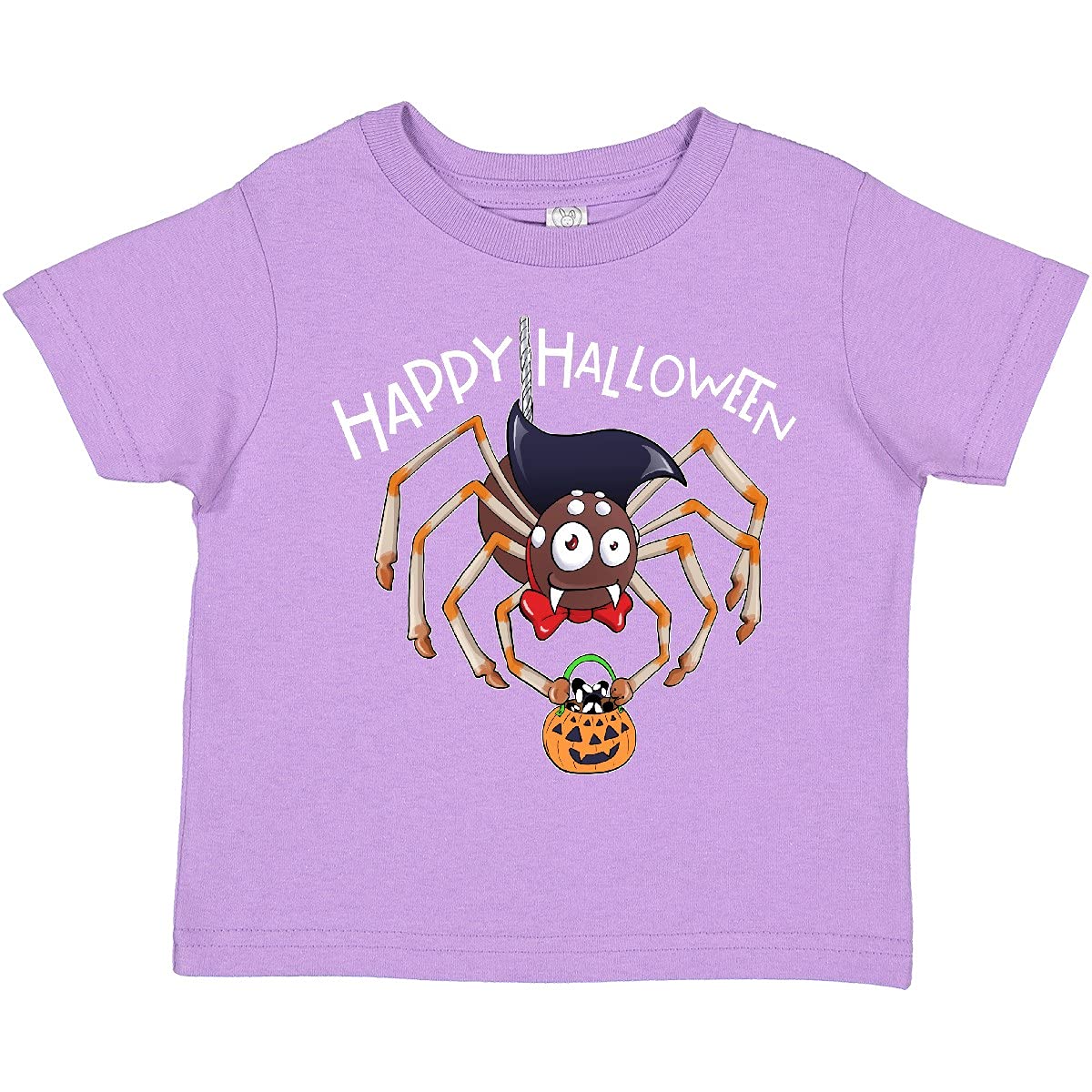 Inktastic Happy Halloween Trick-or-Treat Spider Toddler T-Shirt - Cute Halloween Costume for Kids, Boys & Girls - Perfect for Trick-or-Treating, Halloween Parties & Festive Family Photos