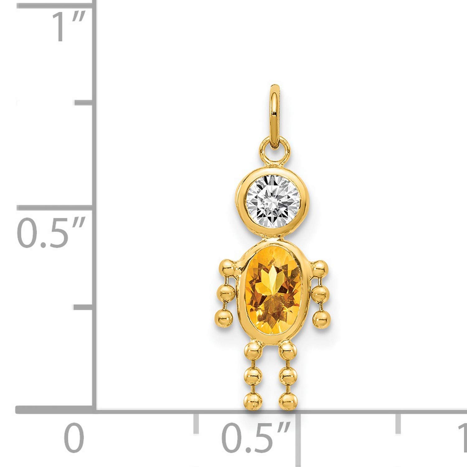 14K Yellow Gold November Birthstone Charm for Boys - 19mm x 9mm - Perfect for Baby Bracelets, Keepsake Jewelry & Special Occasion Gifts