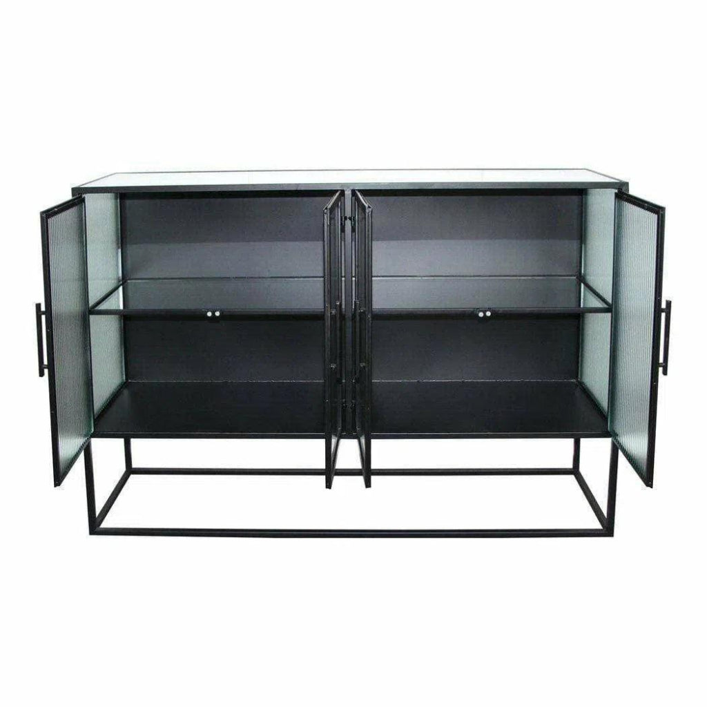 47 Inch Black Industrial Cabinet - Heavy Duty Storage for Garage, Workshop & Office Organization