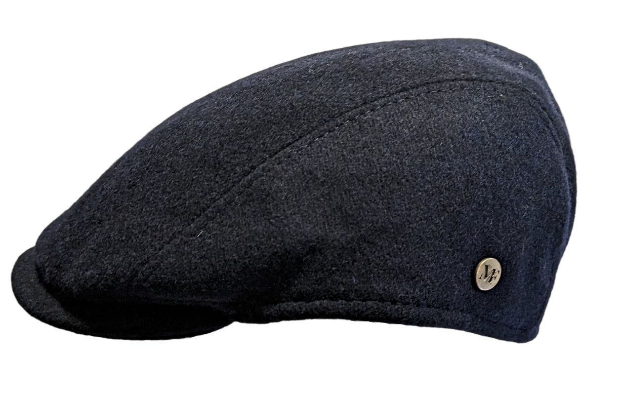 Stylish M Flechet Wool Blend Navy Flat Cap for Men - Classic Winter Hat for Outdoor Activities, Casual Wear & Travel