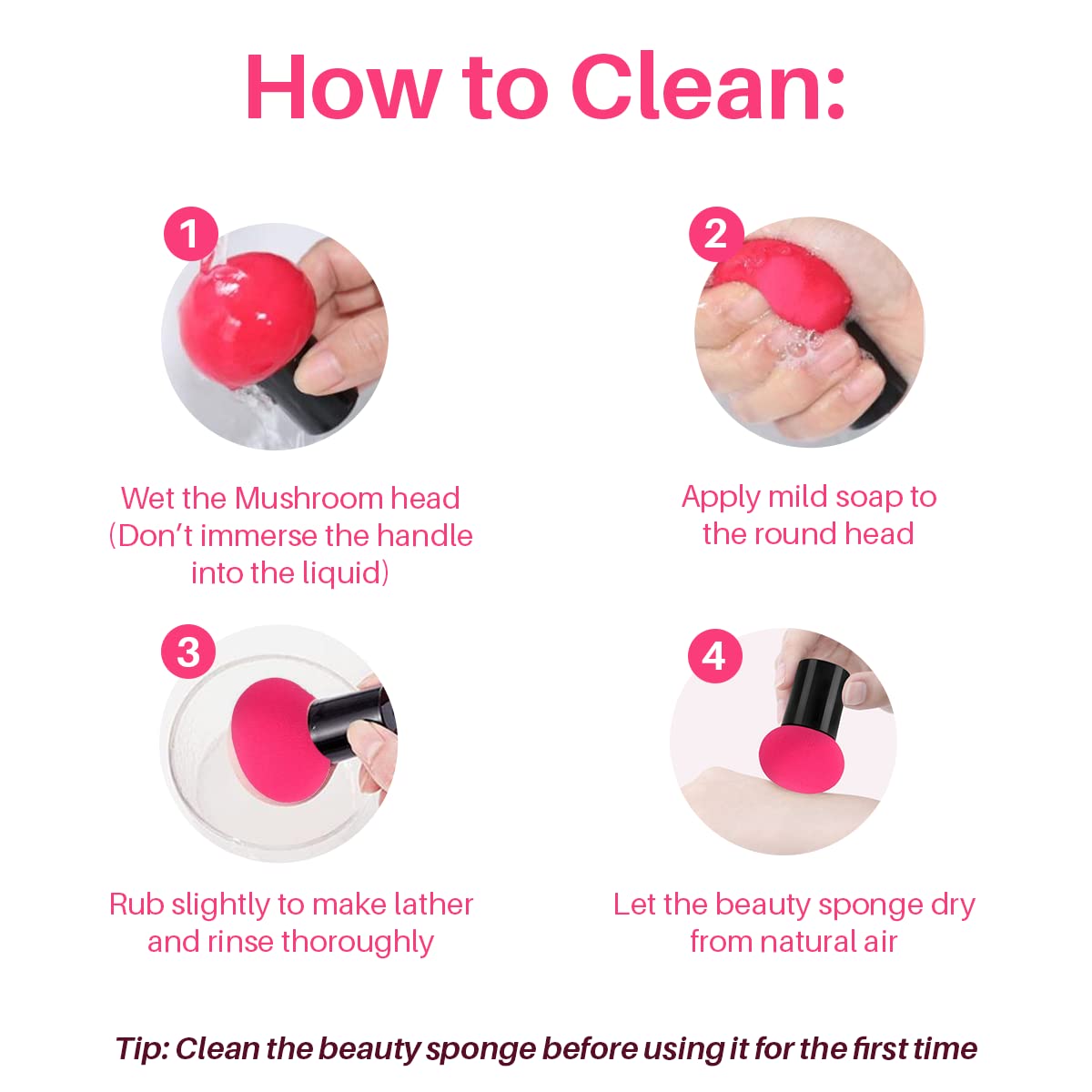 Fozzby 5-Pack Mushroom Head Beauty Blender & Soft Powder Puff for Makeup - Foundation Sponge, Multicolor | Ideal for Liquid, Cream & Powder Application | Women & Girls Makeup Essential