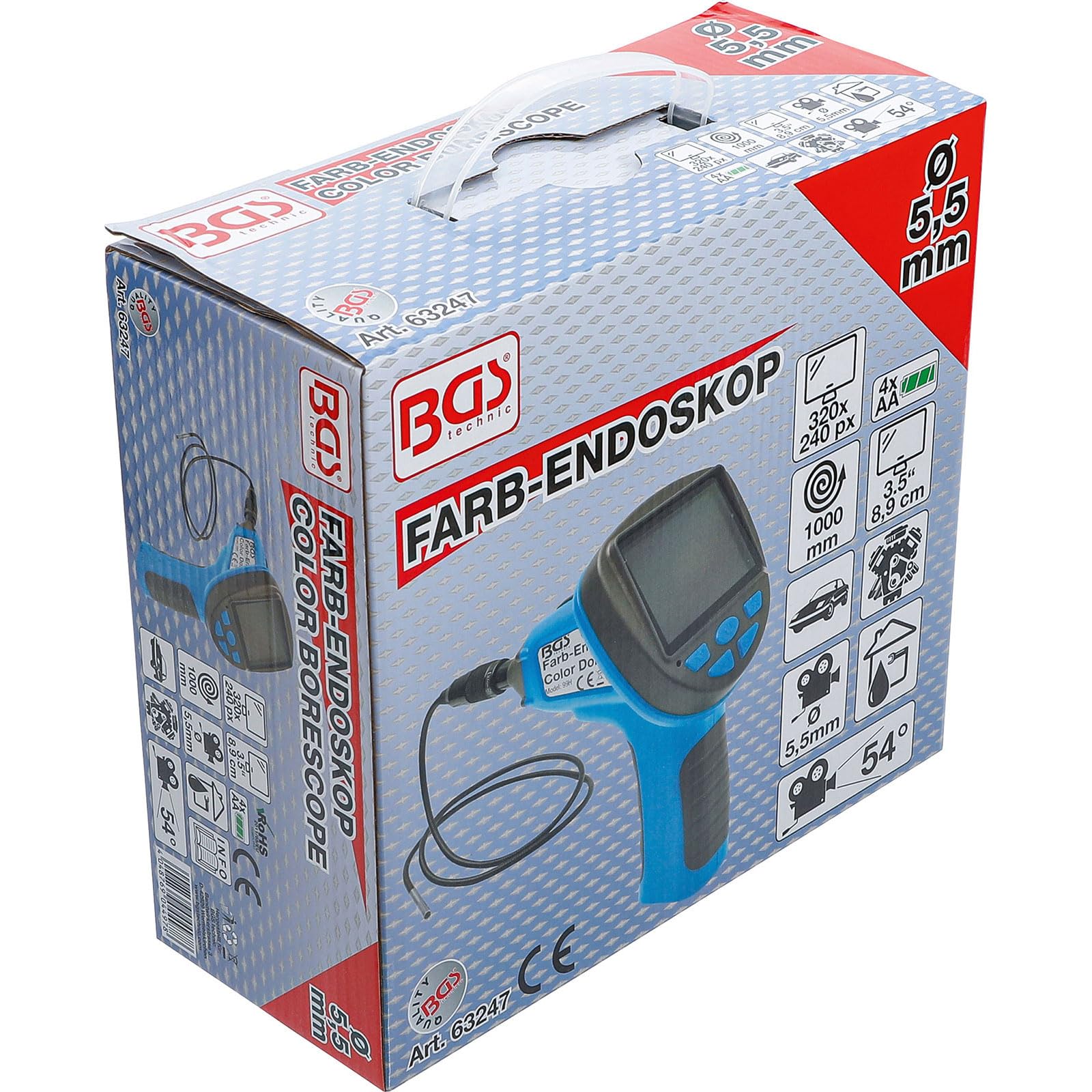 BGS 63247 HD Color Borescope Inspection Camera with 4.3