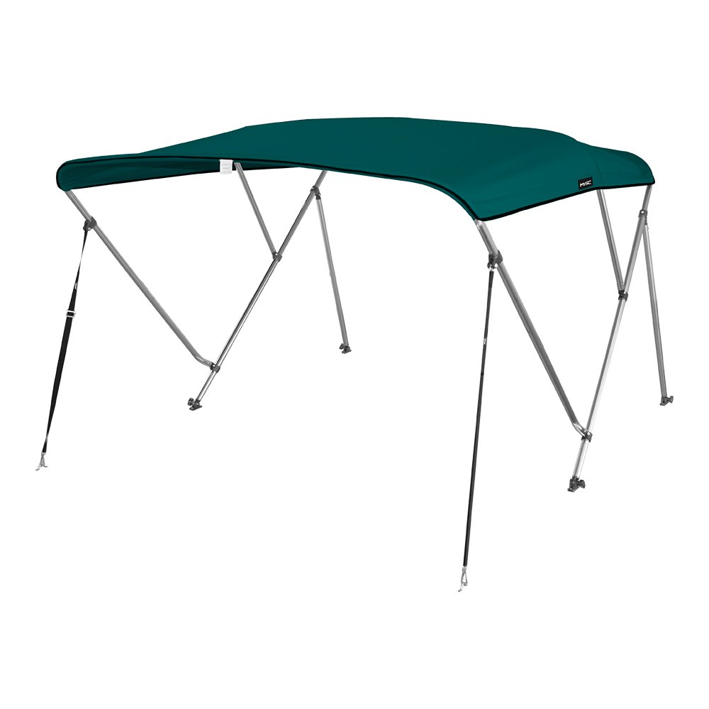 Premium MSC 3-4 Bow Bimini Top Boat Cover - 600D Solution Dyed Polyester with 2 Support Poles & 4 Adjustable Straps - UV Protection for Boats, Yachts, and Pontoon Watercraft