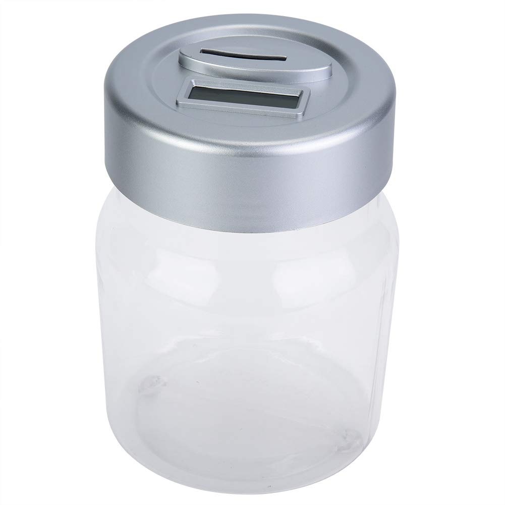 DERCLIVE Digital Money Jar with LCD Display - Euro Coin Counter & Cash Saving Box for Home, Office, and Gift Use