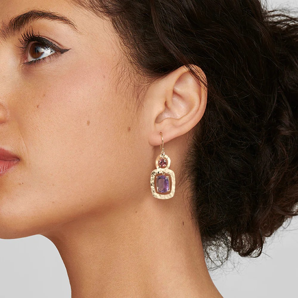 Crinkle 2 Stone Earrings - Elegant Dangle Earrings for Women | Perfect for Parties, Weddings & Date Nights