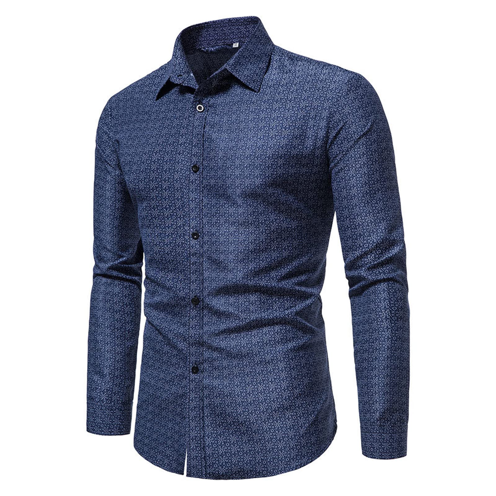 VIVICOLOR Men's Regular Fit Long Sleeve Dress Shirt - Business Casual Cotton Button Down Shirt with Stylish Print | Perfect for Office, Meetings & Formal Events