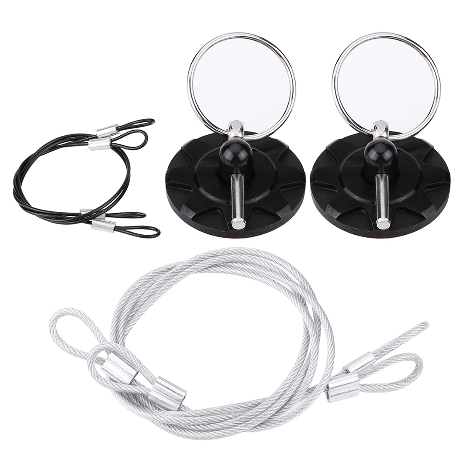 Universal 2 Sets Black Hood Pin Lock Kit - Durable Anti-Rust Flexible Bonnet Pins for Cars, Trucks & SUVs - Perfect for Off-Roading, Racing & Vehicle Security