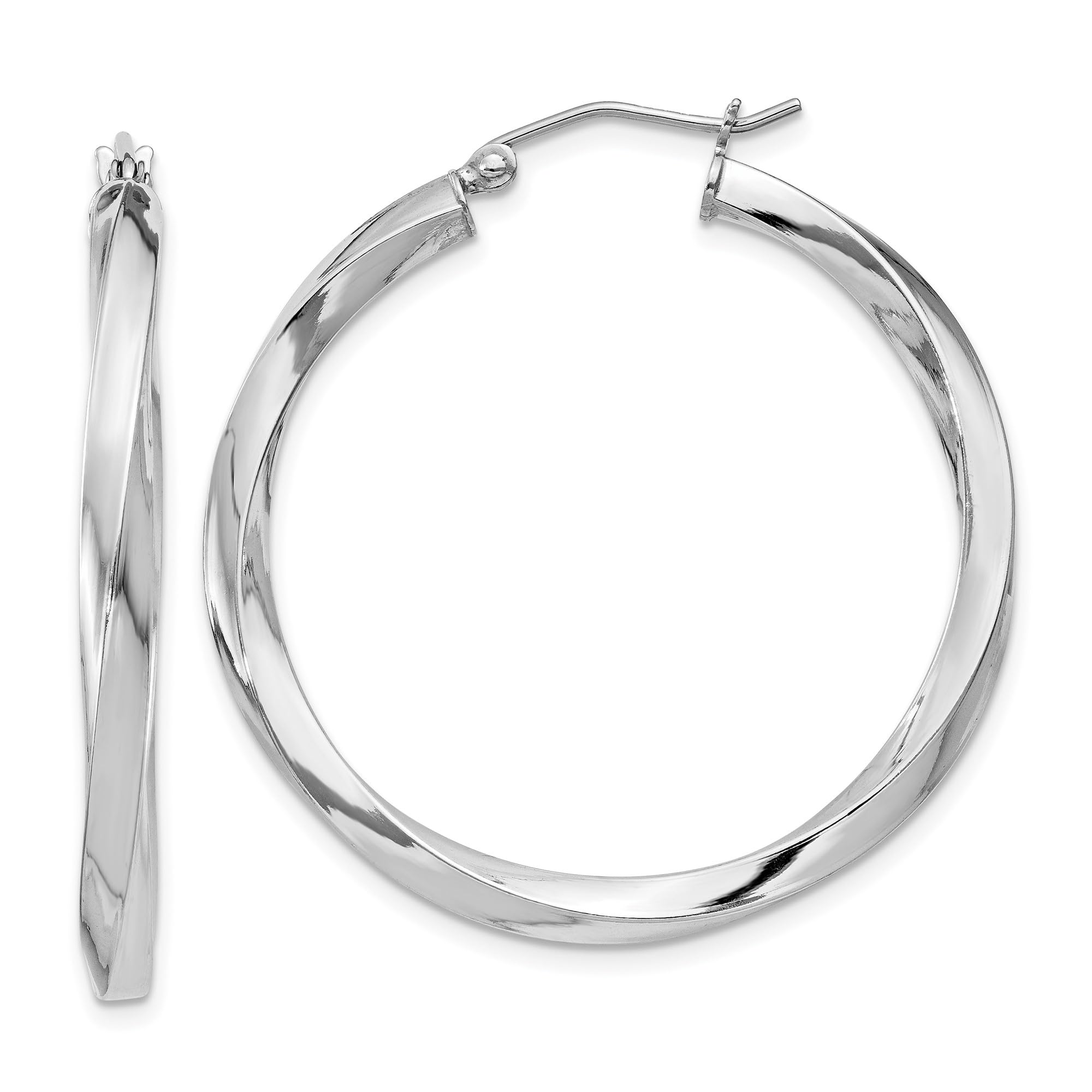 925 Sterling Silver Twisted Round Large Hoop Earrings for Women - Fashion Statement Jewelry for Parties, Weddings & Everyday Wear