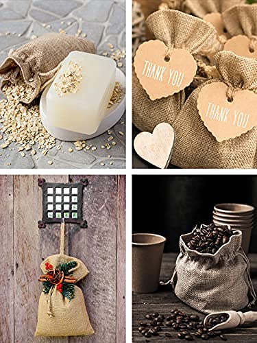 Mandala Crafts Burlap Drawstring Bags - 3X4 Inch Small Linen Pouches (20 Pack) - Rustic Wedding Favor Bags for Coffee, Candy & Party Gifts | Perfect for DIY Crafts, Bridal Showers & Holiday Gift Packaging