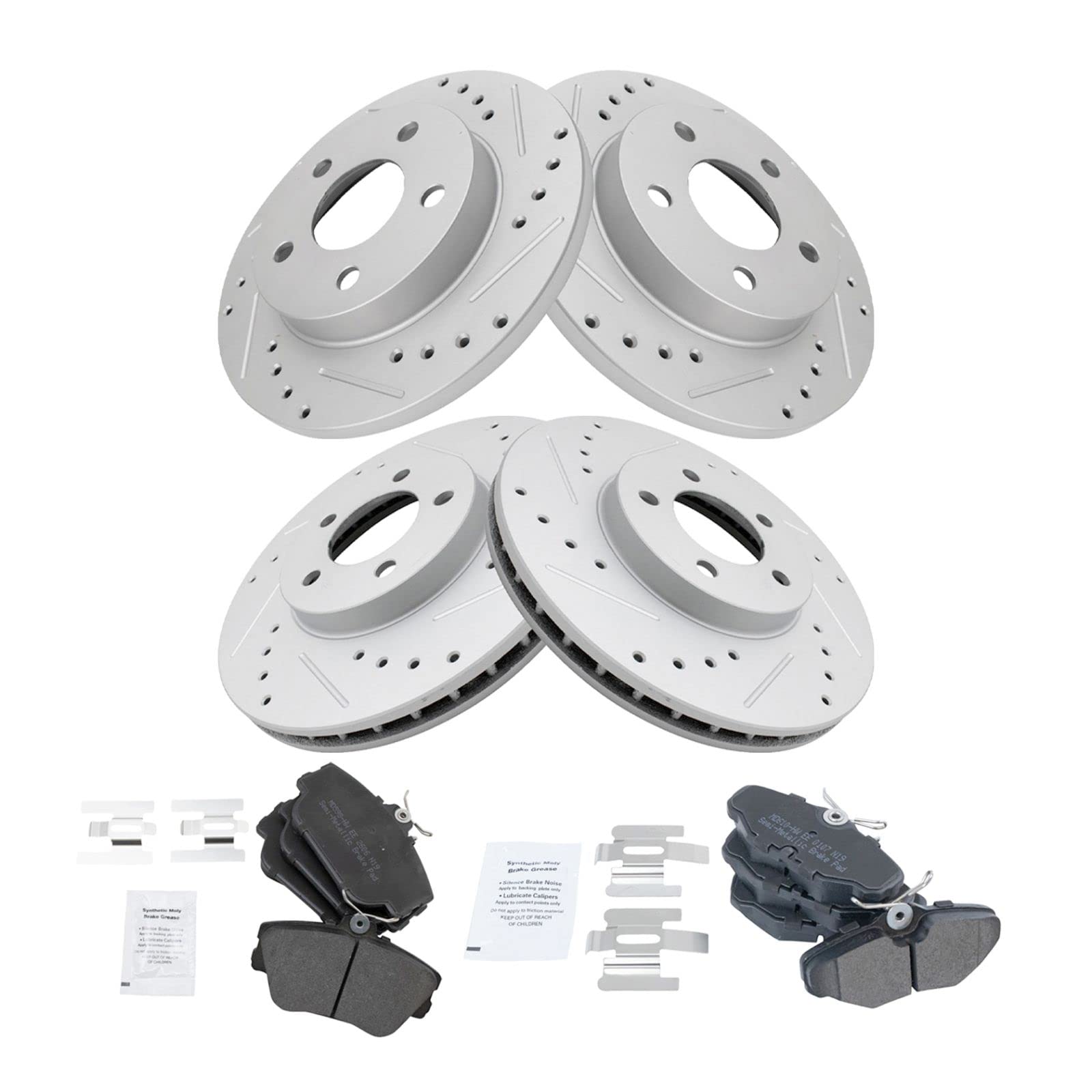 High-Performance Brake Pad & Rotor Kit - Front & Rear Metallic Set for Ford Taurus - Perfect for Daily Commuting & High-Speed Driving