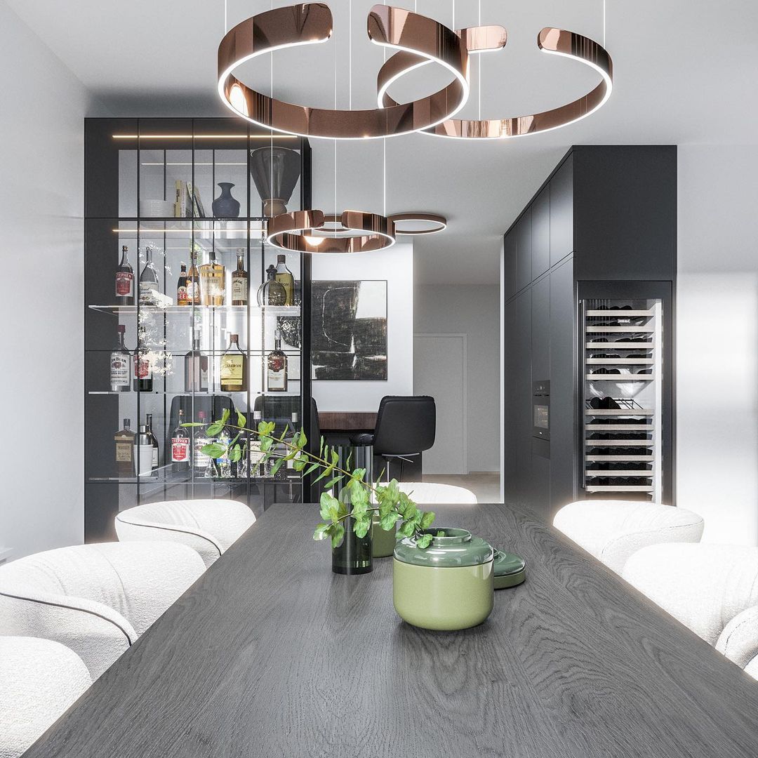 Modern Circular Chandelier - Elegant Round Ceiling Light Fixture for Dining Room, Living Room & Bedroom | Perfect for Home Decor & Interior Design