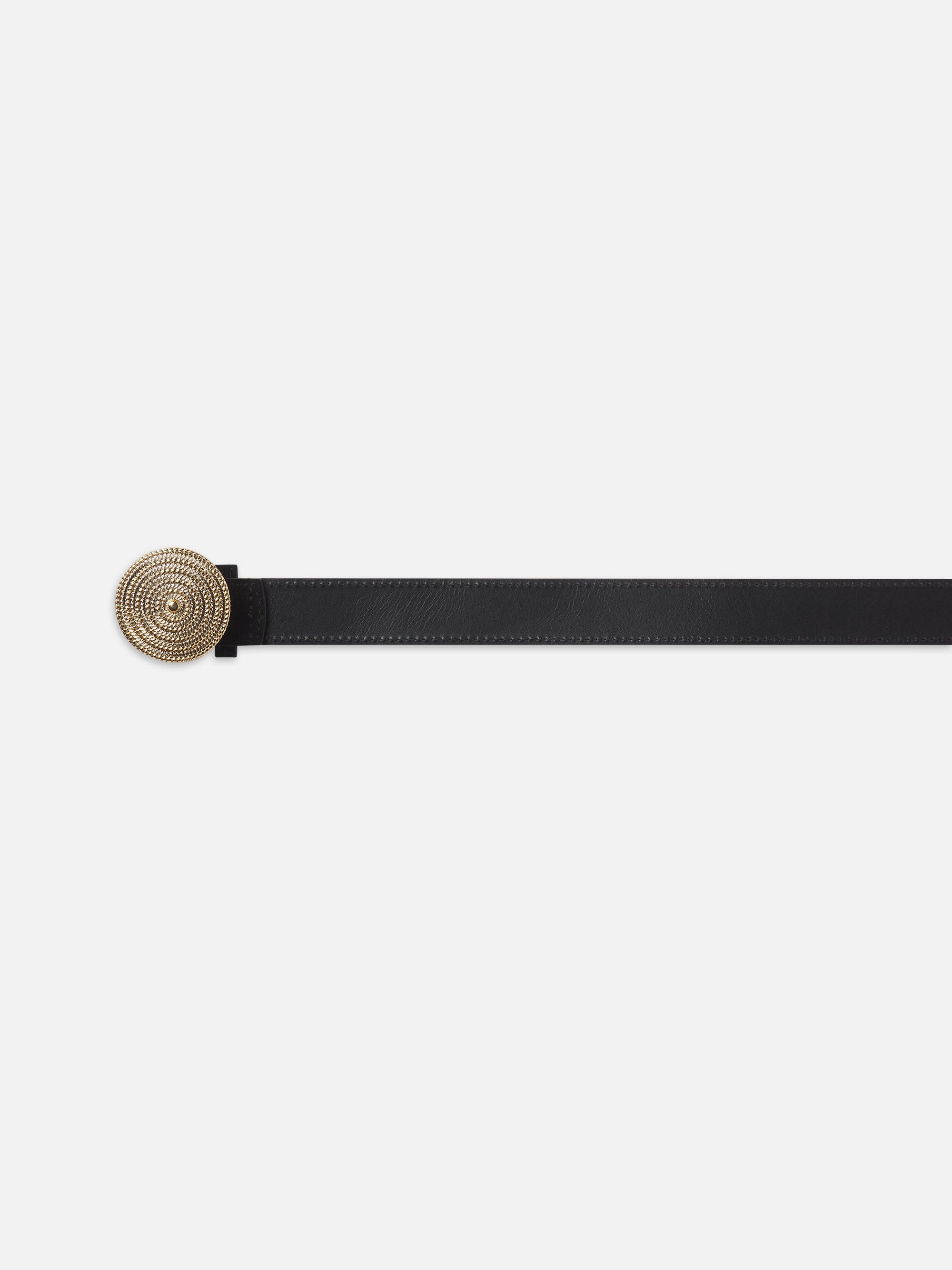 Premium Medallion Buckle Belt for Men - Stylish Black Leather Dress Belt - Perfect for Formal Wear, Office & Special Occasions