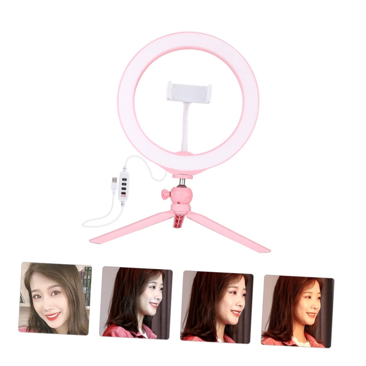 WOFASHPURET 1 Set Adjustable LED Ring Light with Phone Holder - 10