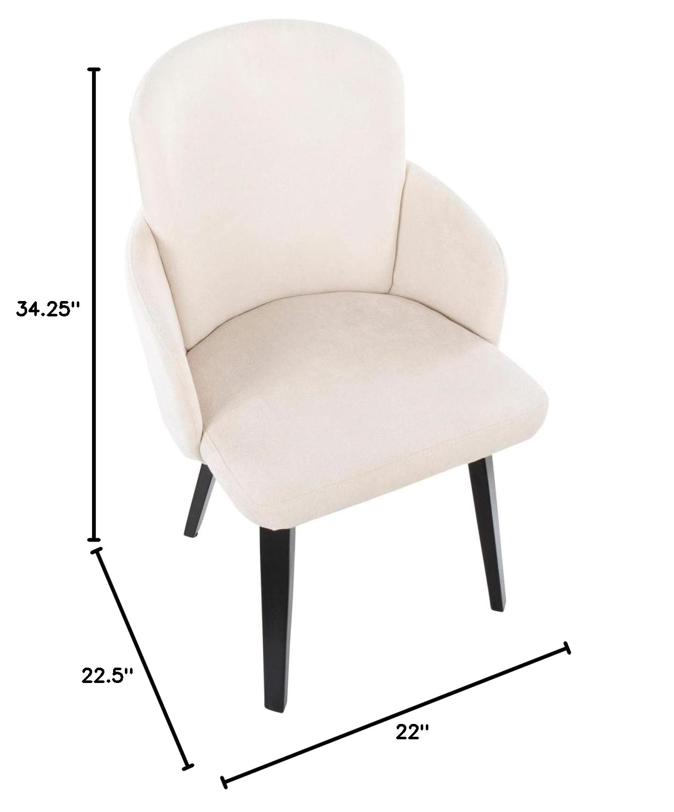 LumiSource Dahlia Upholstered Dining Chair Set of 2 - Modern Kitchen Chairs for Dining Table - Perfect for Small Spaces, Breakfast Nooks & Contemporary Dining Rooms