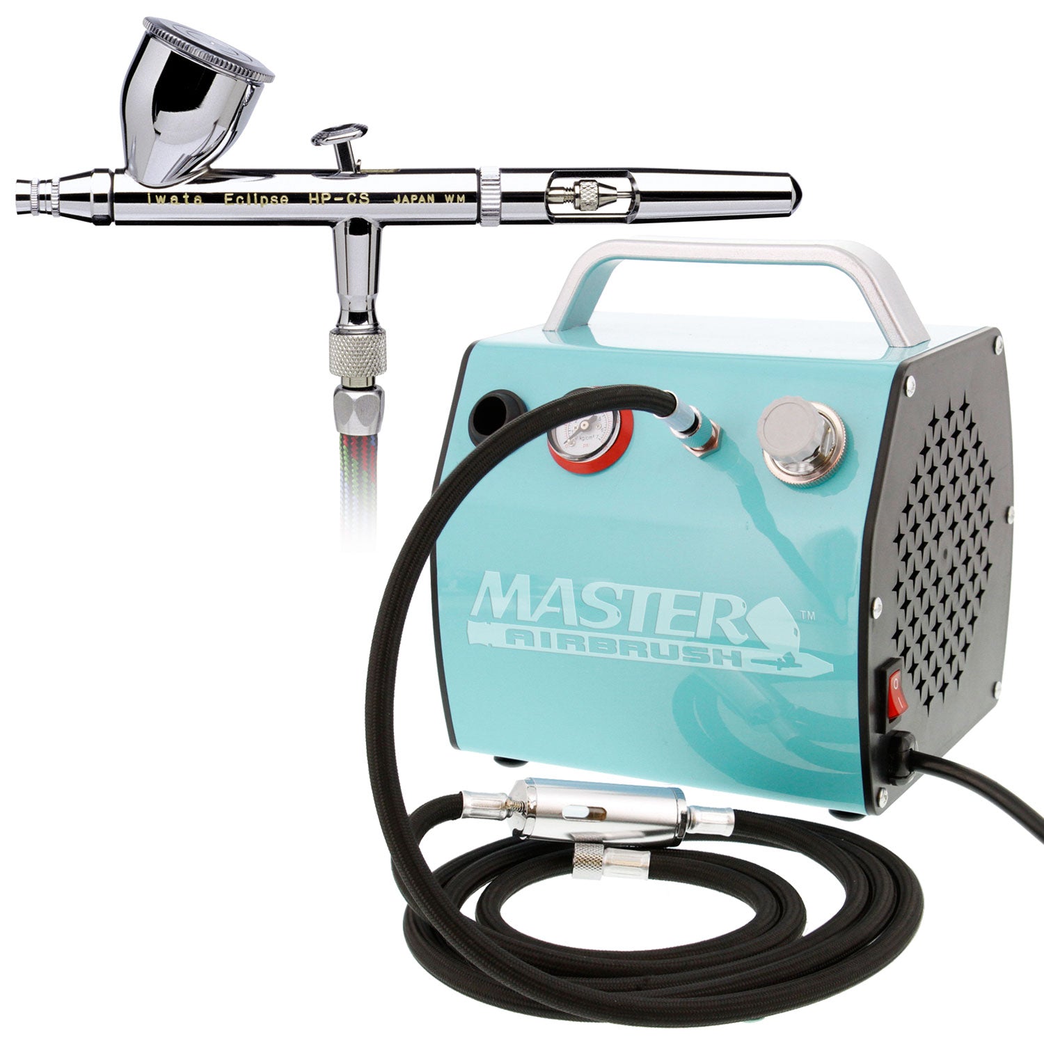 HP CS .35mm Eclipse Airbrush with Model TC 77 Super Quiet High Performance Airbrush Compressor Kit - Perfect for Model Painting, Cake Decorating & Nail Art